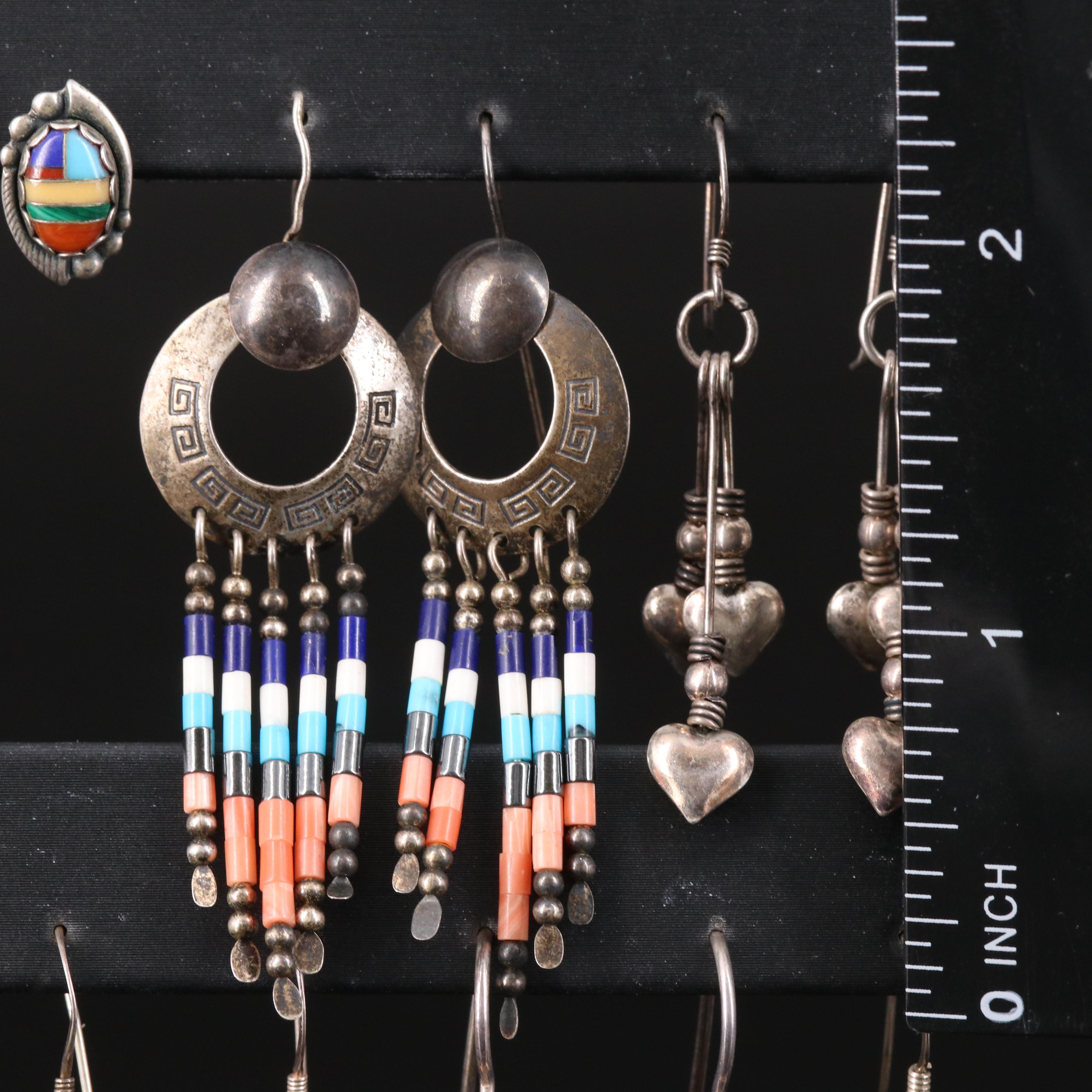 Southwestern and Heart Sterling Earring Selection