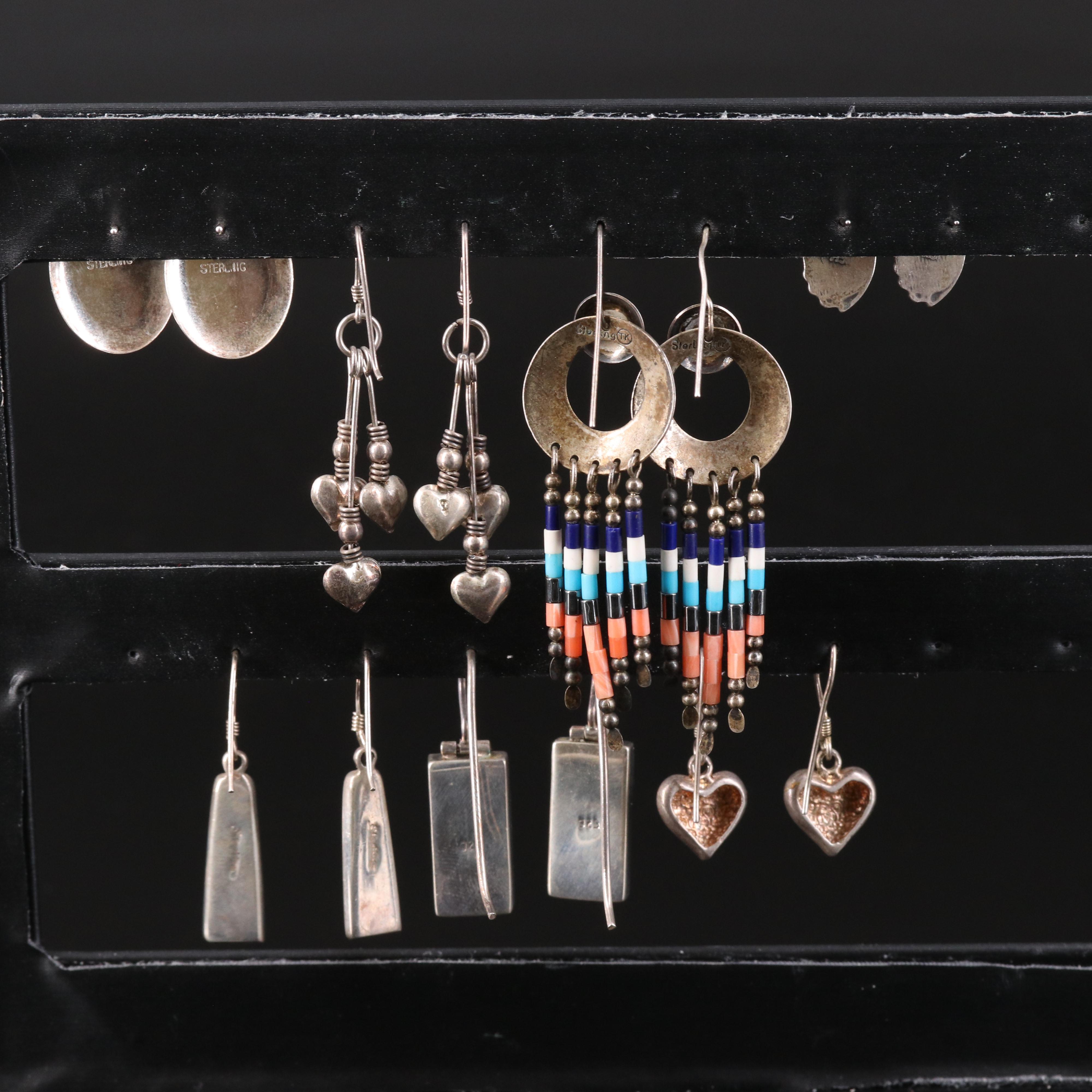 Southwestern and Heart Sterling Earring Selection
