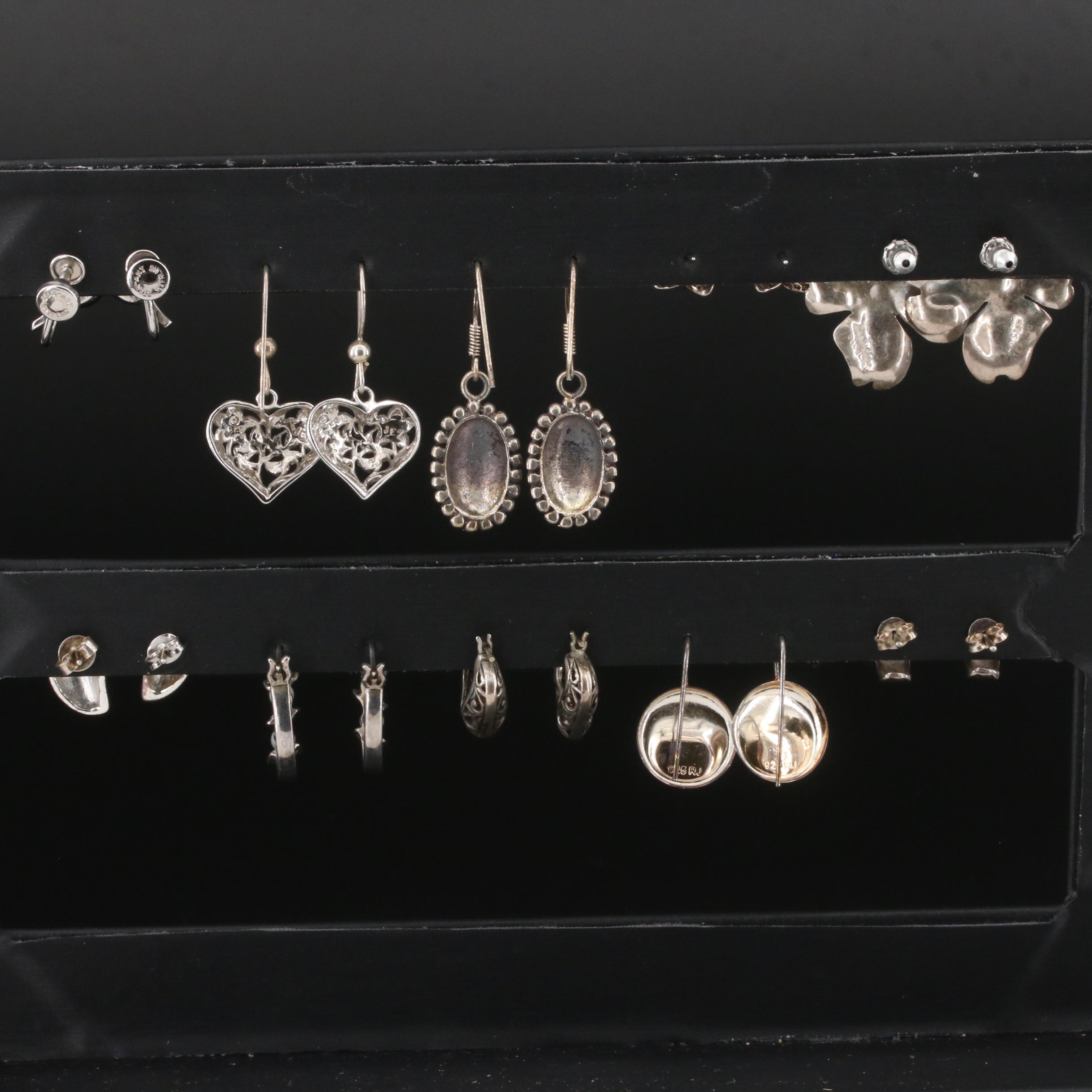 Sterling Pearl, Diamond and Rhinestone Earring Selection