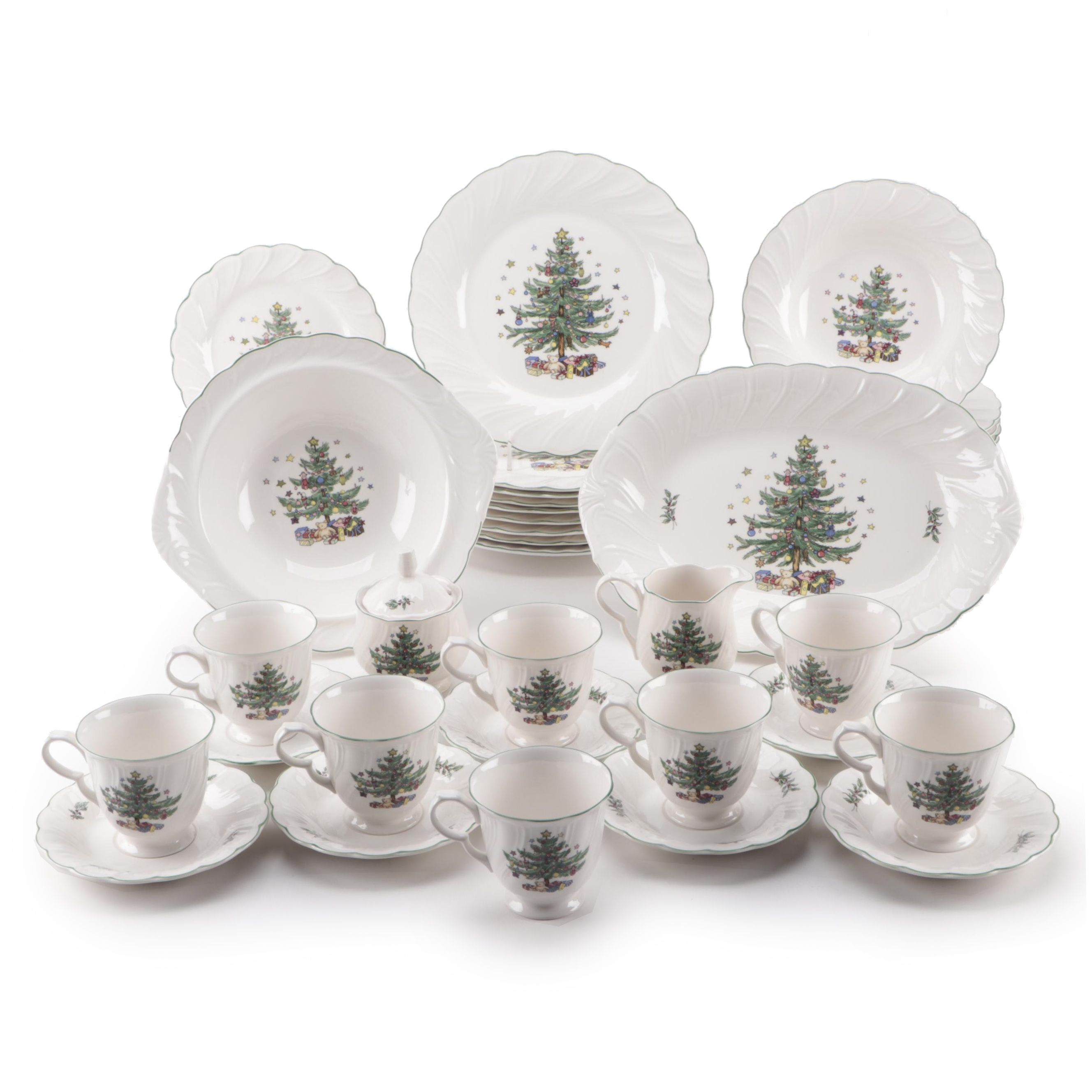 Nikko and Christmas Village Christmas Tree Dinnerware Collection