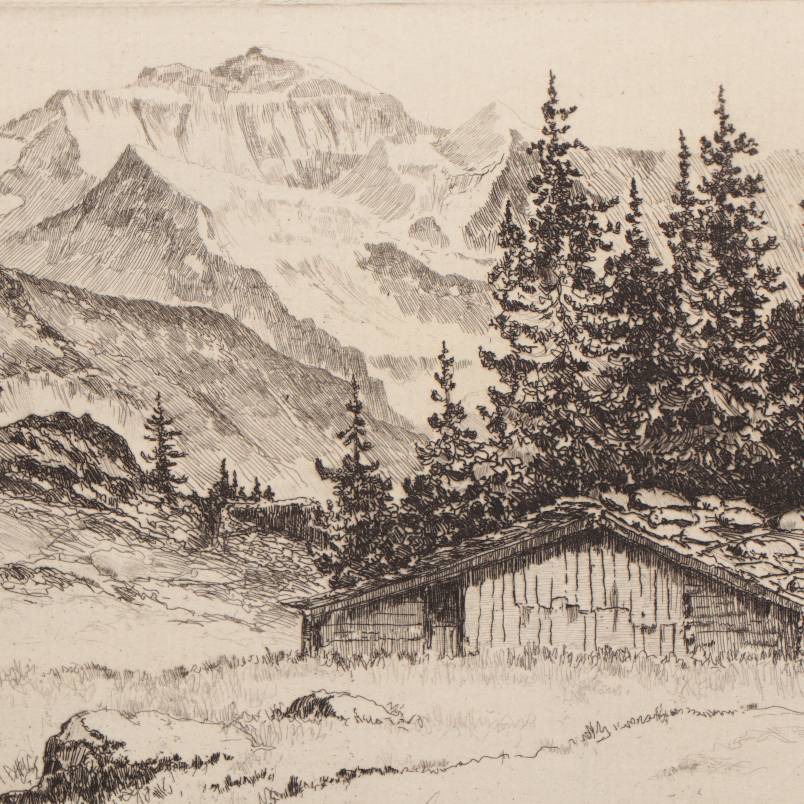 Lee Sturges Architectural Landscape Etchings, Circa 1920