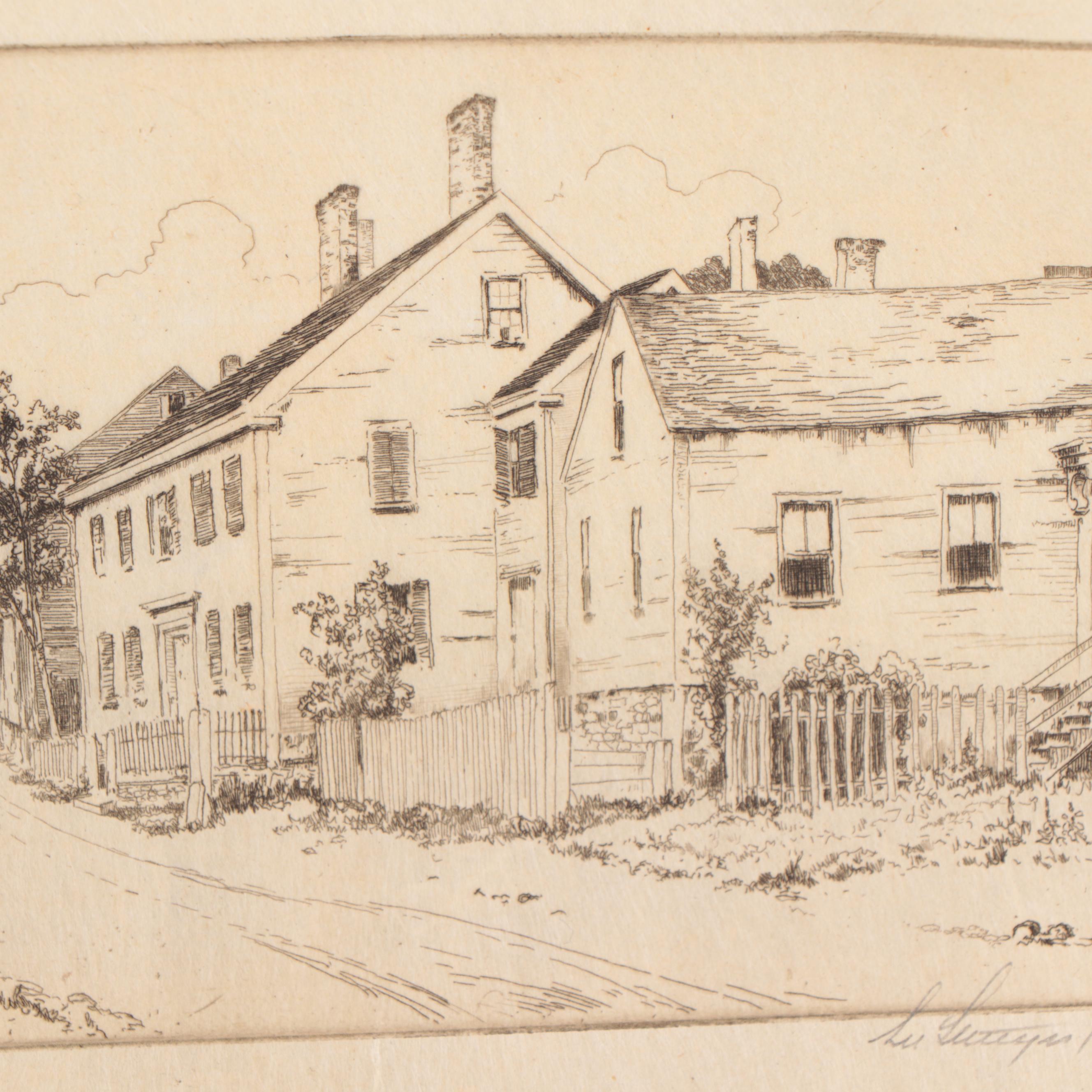 Lee Sturges Architectural Landscape Etchings, Circa 1920