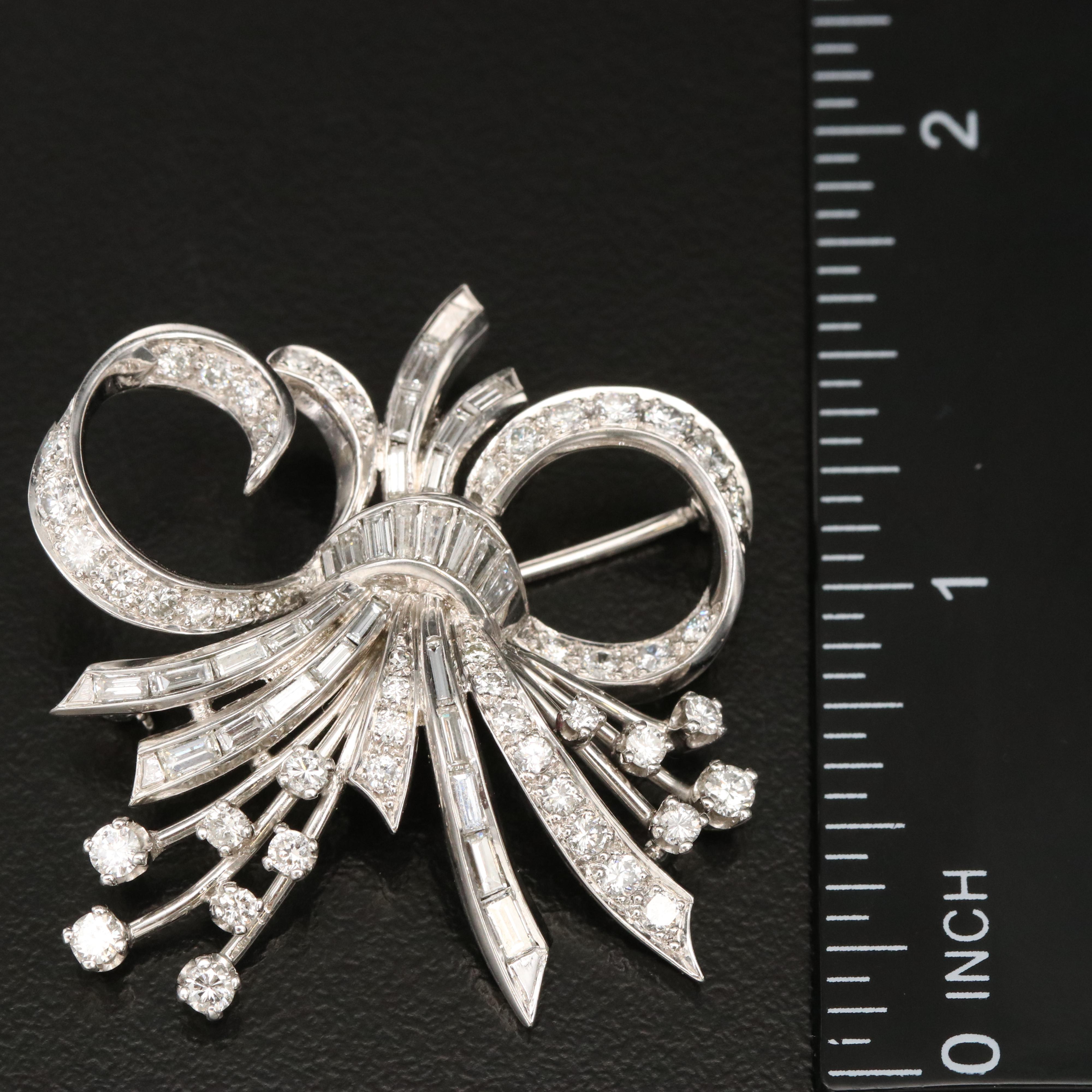 Vintage Platinum 2.63 CTW Diamond Spray Brooch