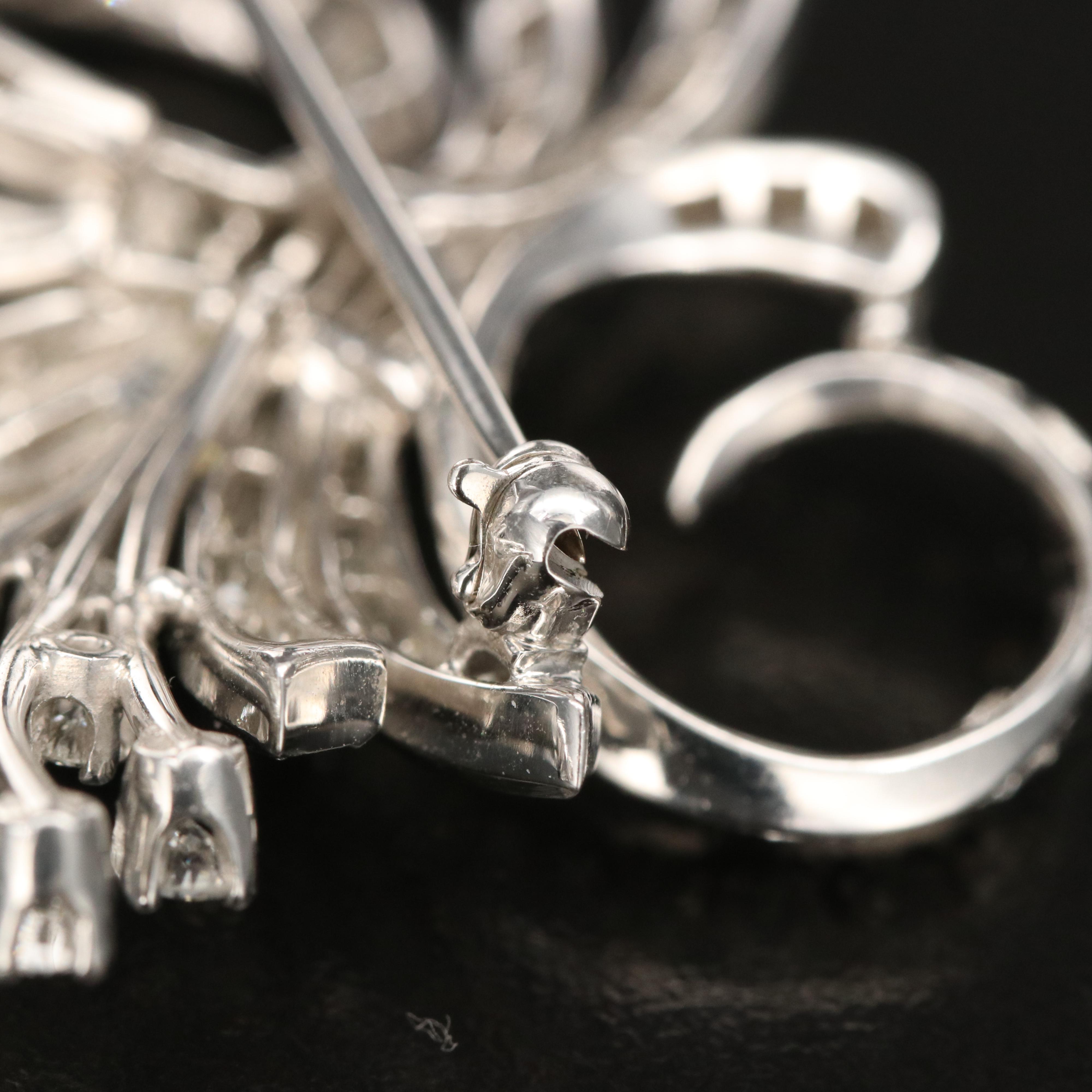 Vintage Platinum 2.63 CTW Diamond Spray Brooch