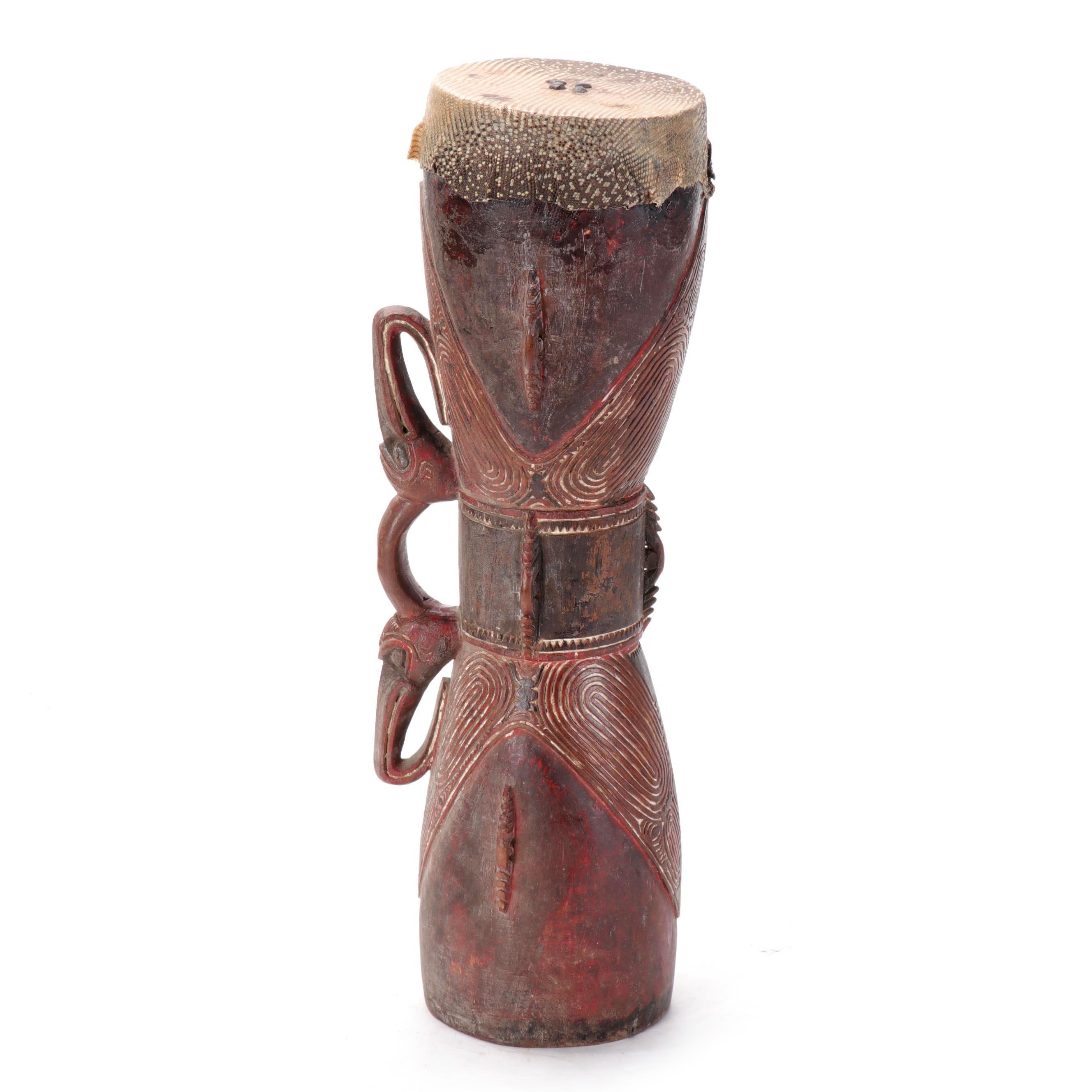 Kundu Handcrafted Kundu Wood Drum, Papua New Guinea