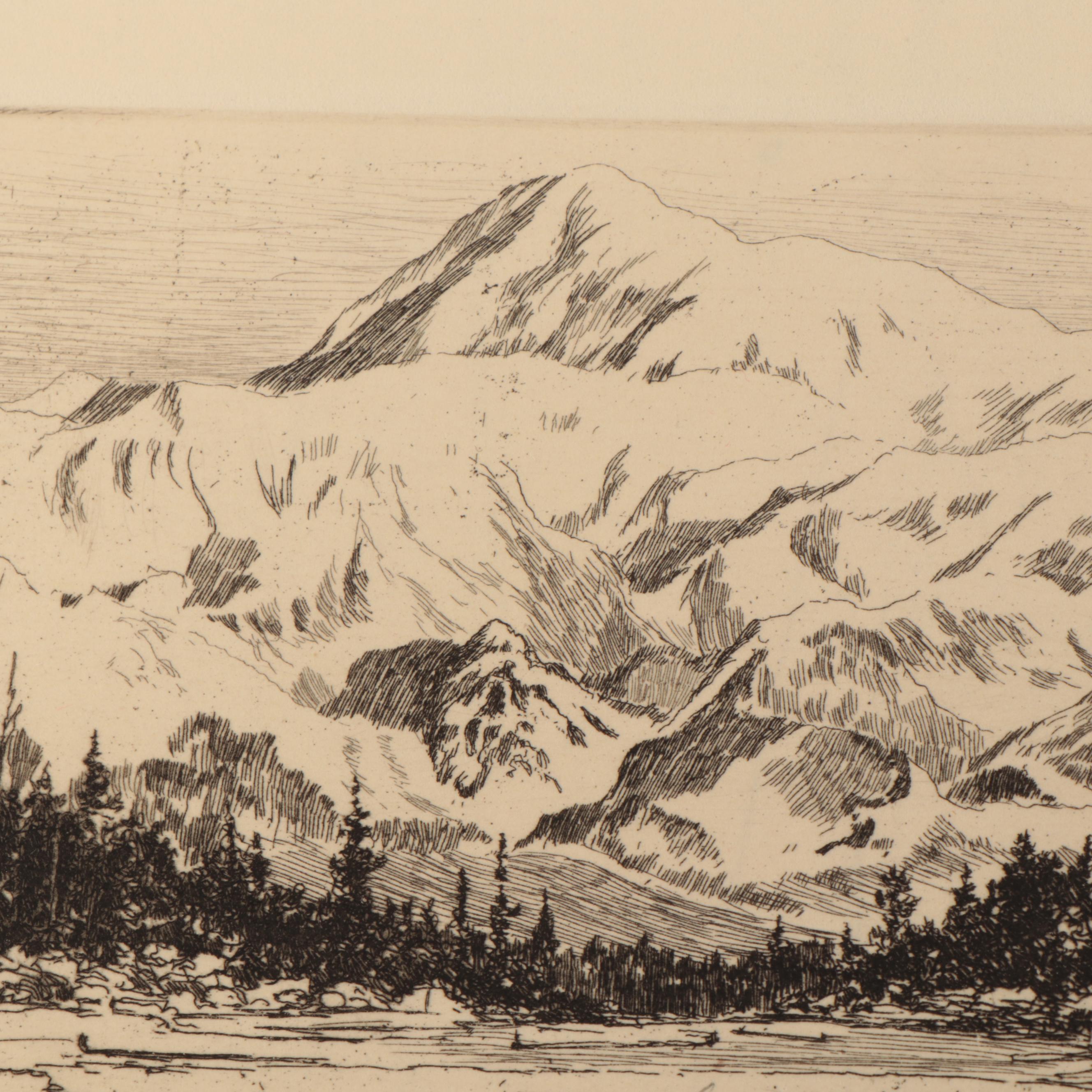 Lee Sturges Mountain Landscape Etchings, Circa 1930