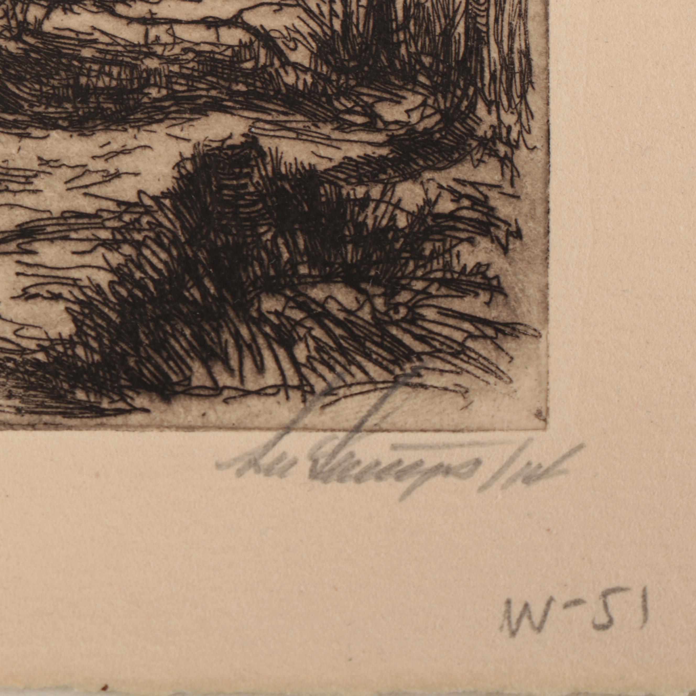 Lee Sturges Mountain Landscape Etchings, Circa 1930