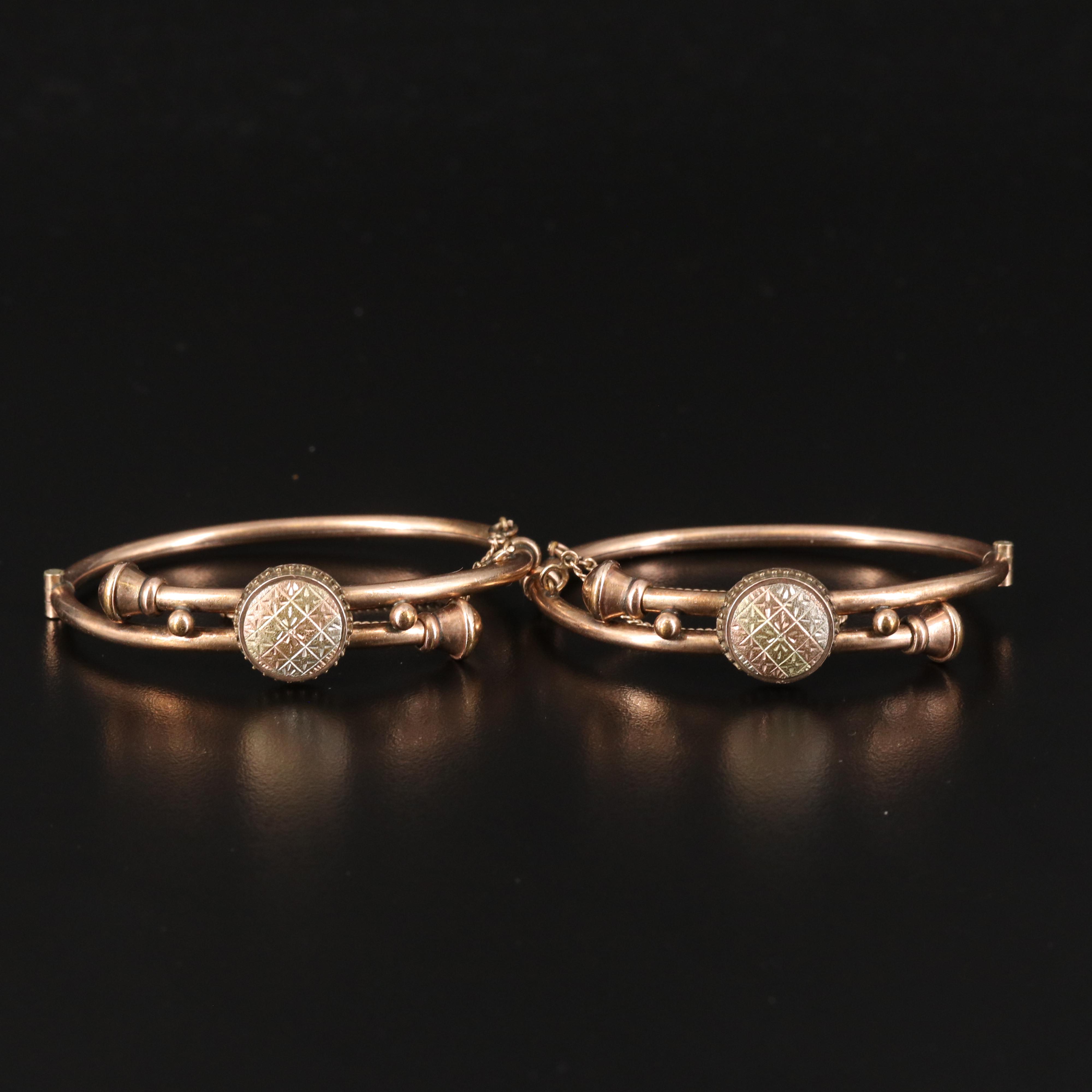 Mid-Victorian Hinged Wedding Bracelets