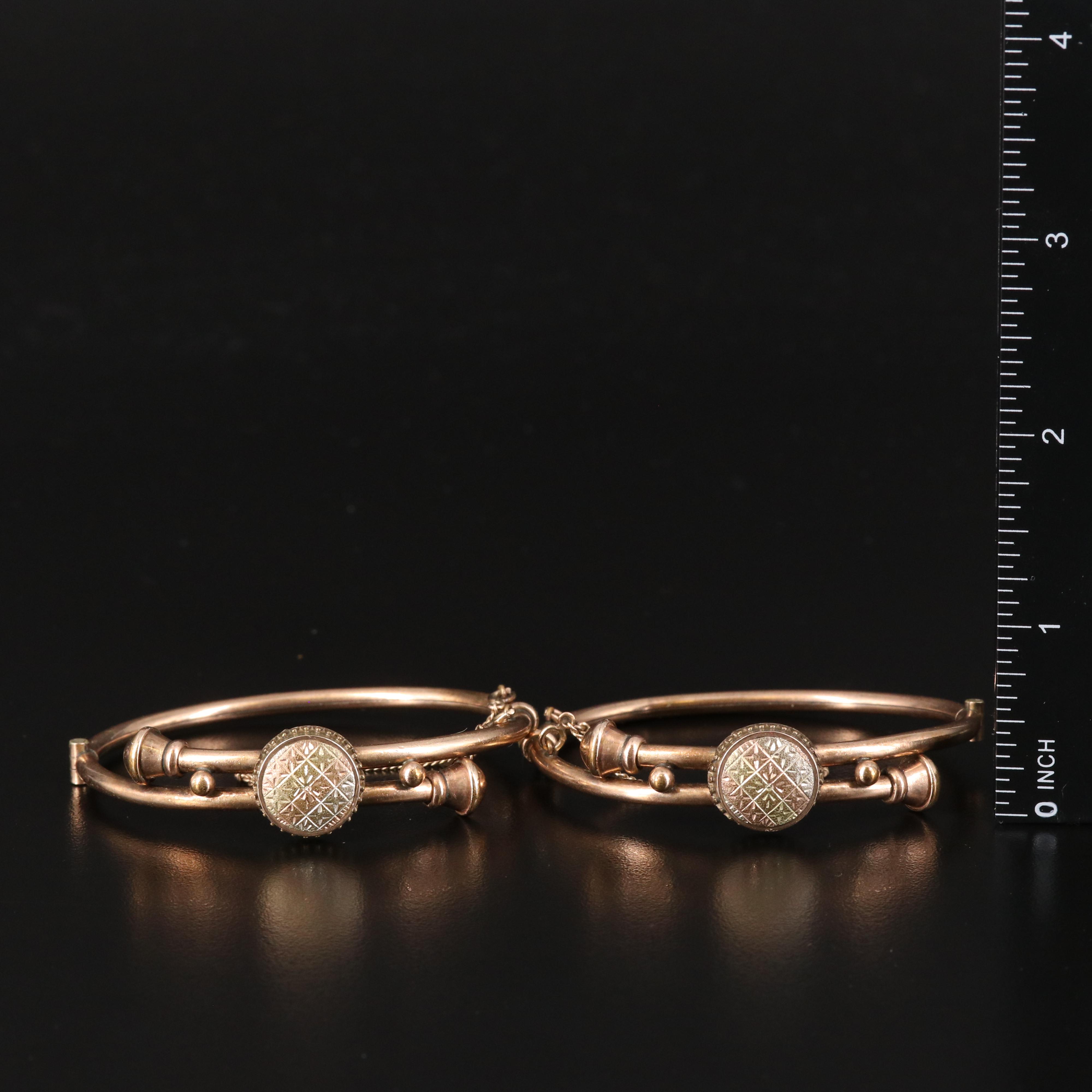 Mid-Victorian Hinged Wedding Bracelets