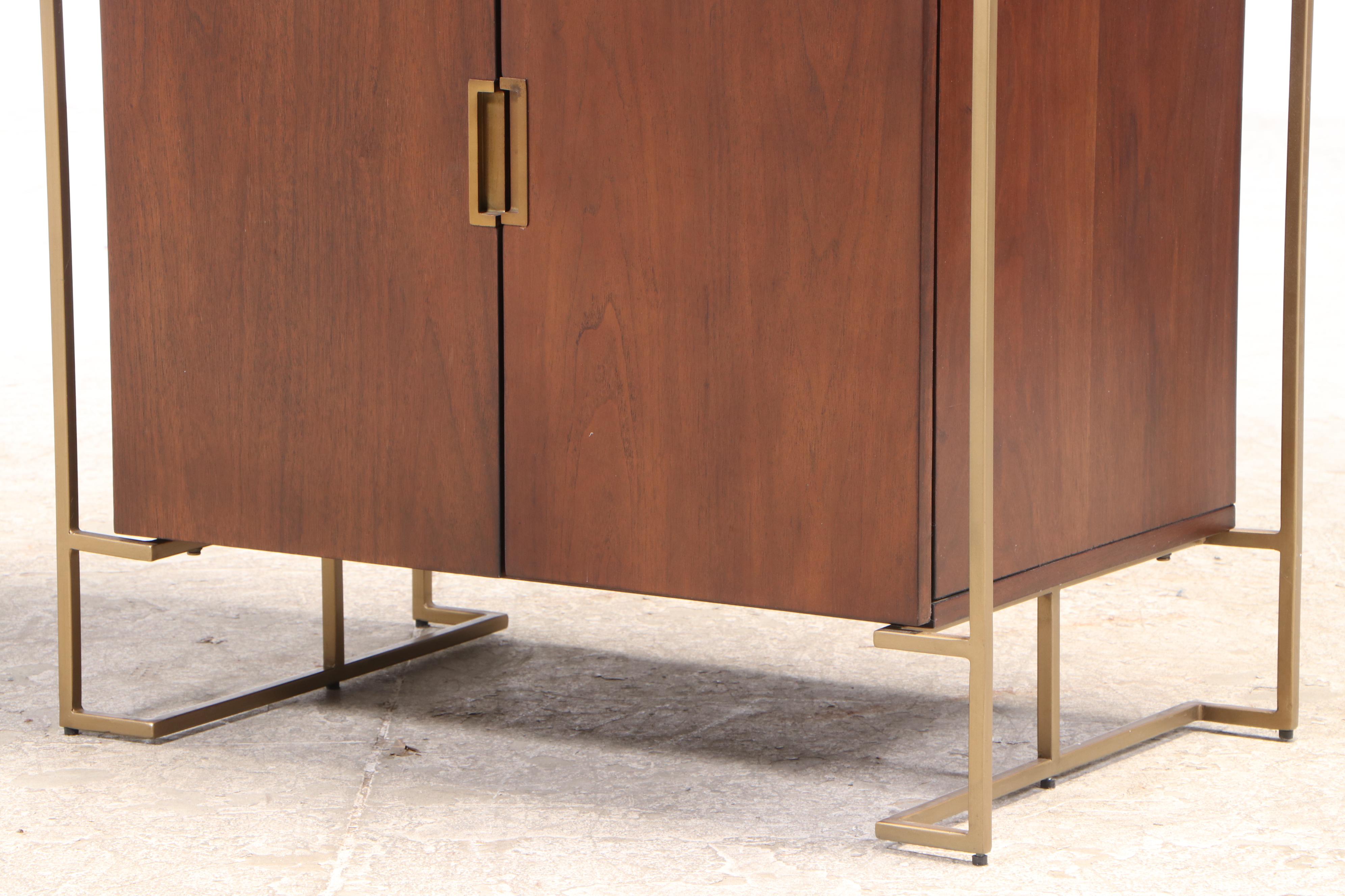West Elm "Baron Deco" Walnut Bar Cabinet