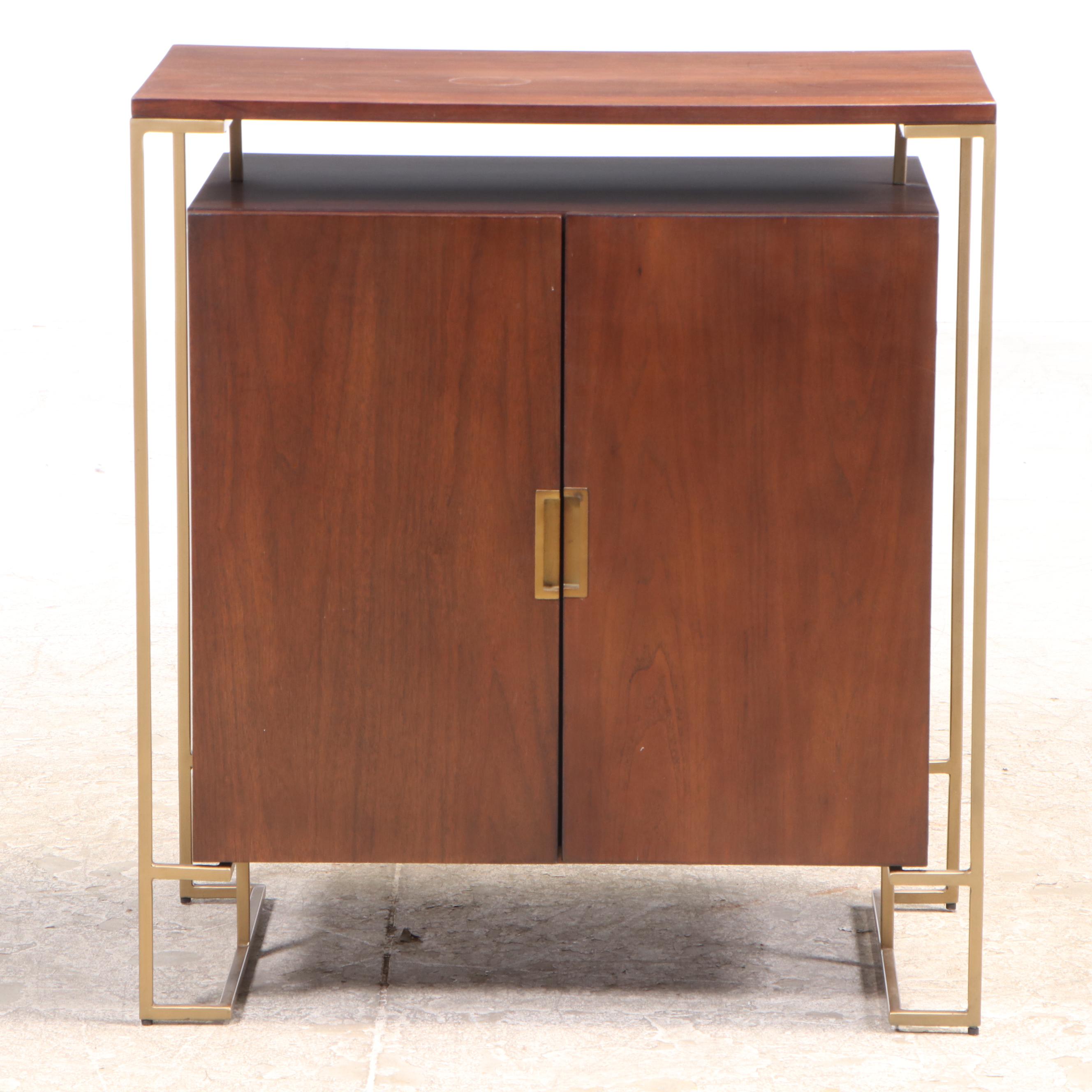 West Elm "Baron Deco" Walnut Bar Cabinet