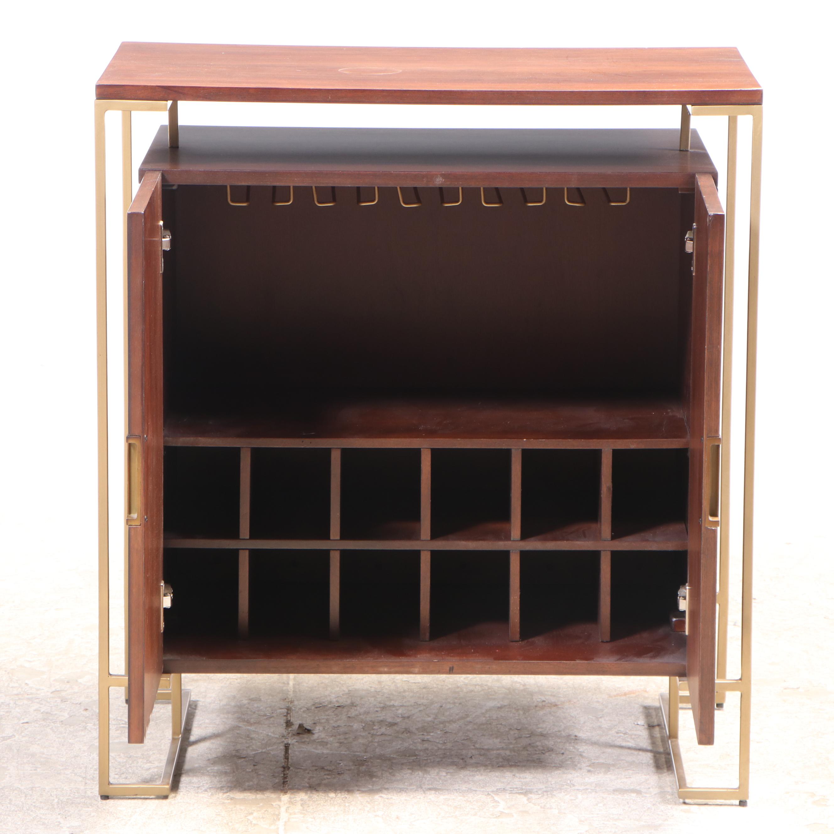 West Elm "Baron Deco" Walnut Bar Cabinet