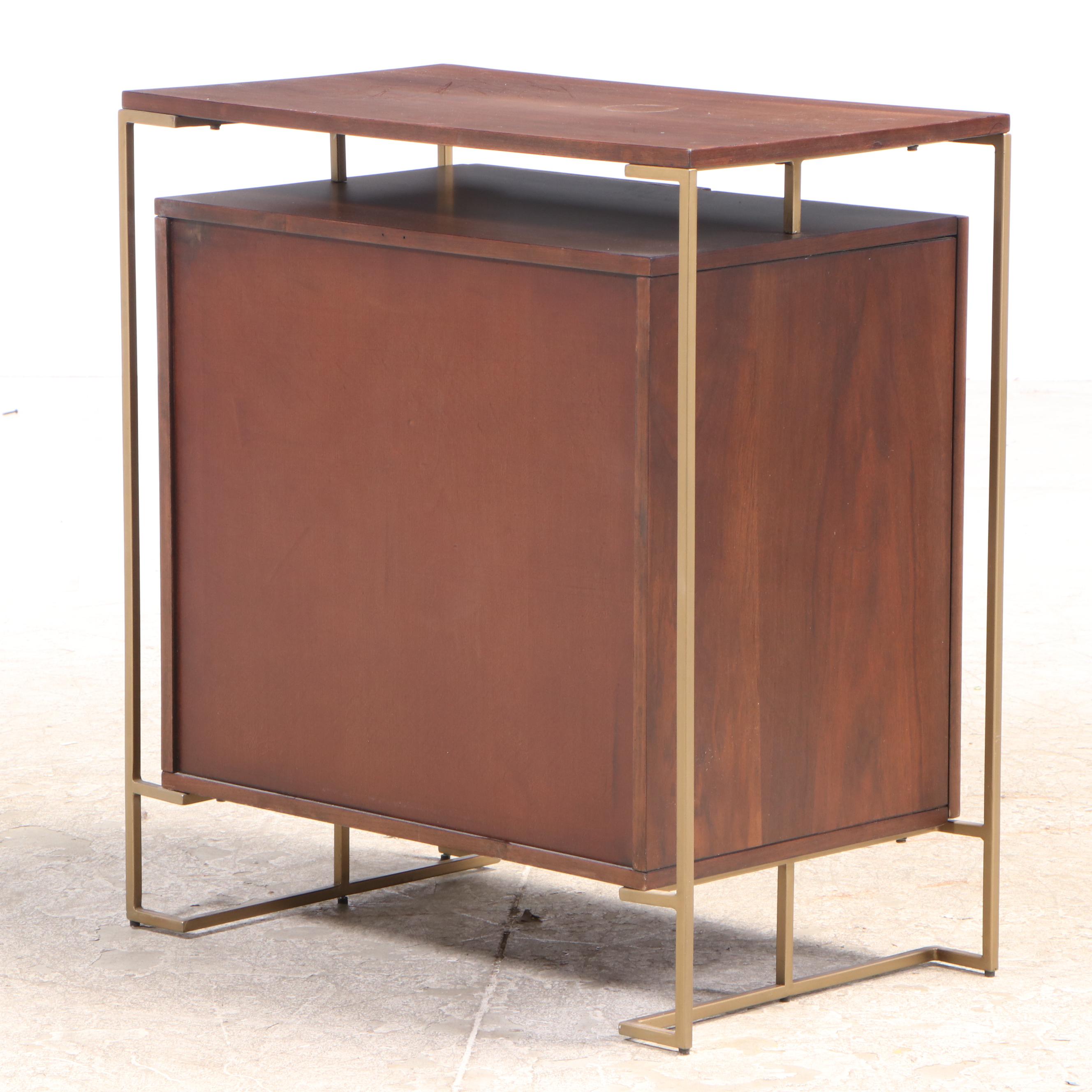 West Elm "Baron Deco" Walnut Bar Cabinet