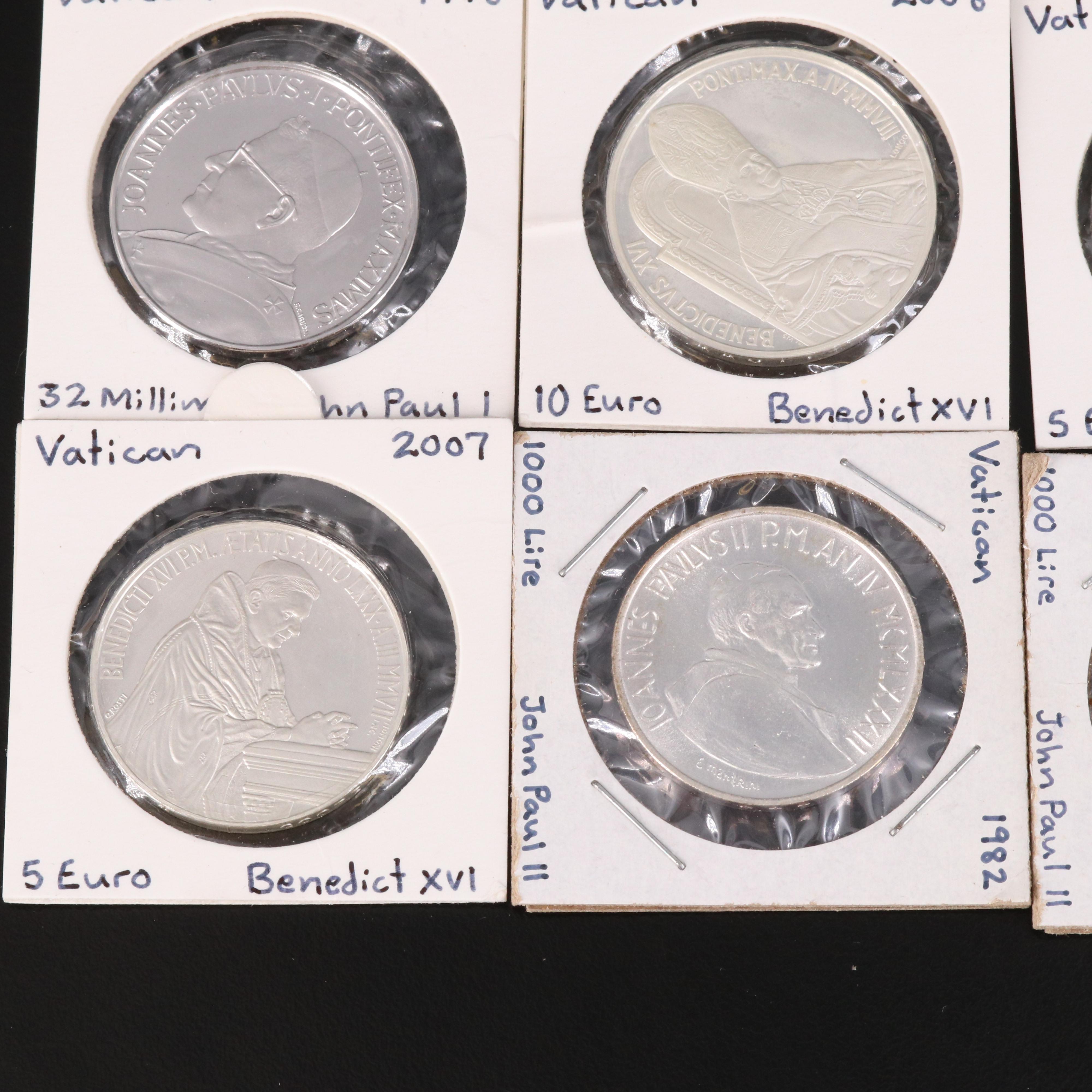 Collection of Nine Vatican City Coins and Medals