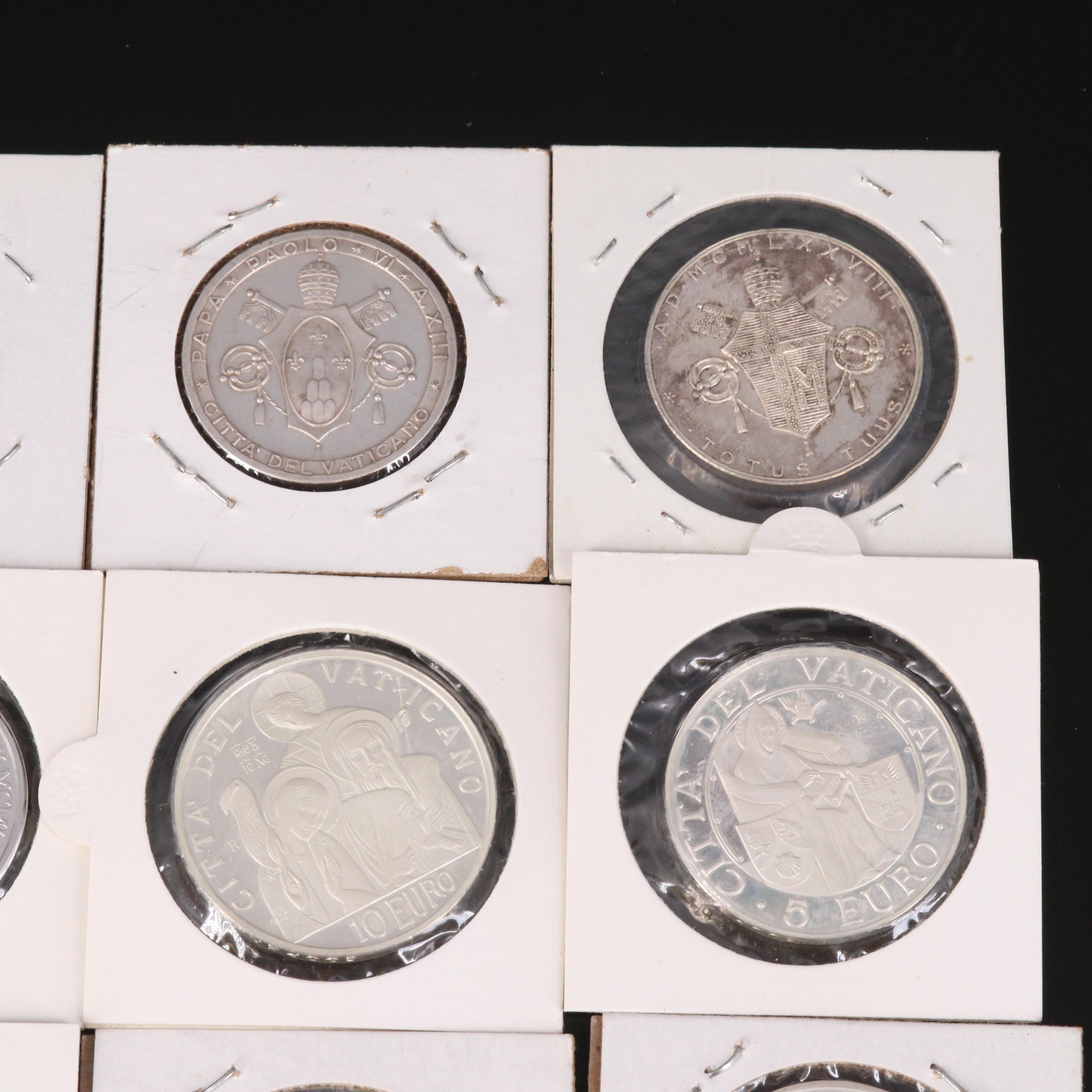 Collection of Nine Vatican City Coins and Medals