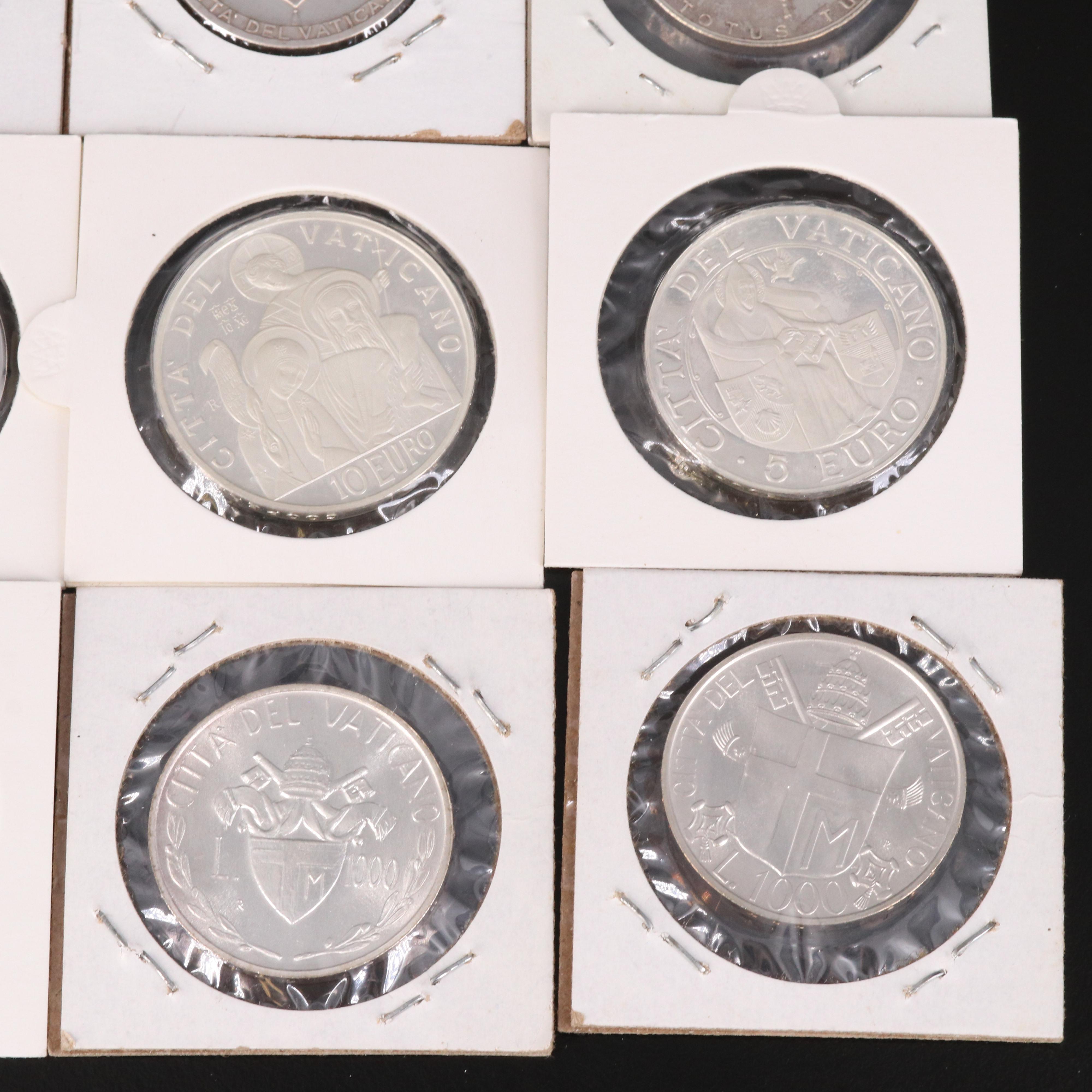 Collection of Nine Vatican City Coins and Medals