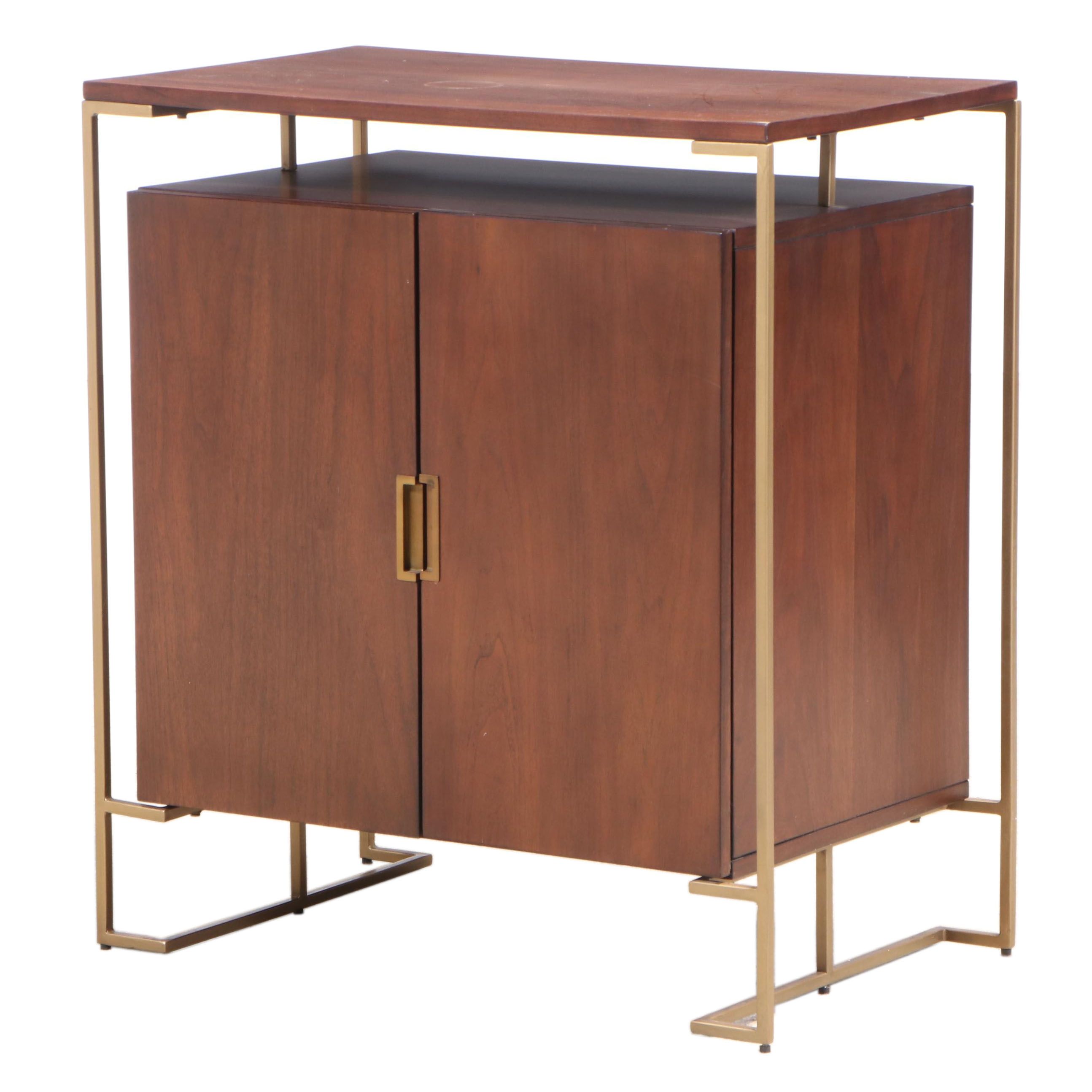 West Elm "Baron Deco" Walnut Bar Cabinet