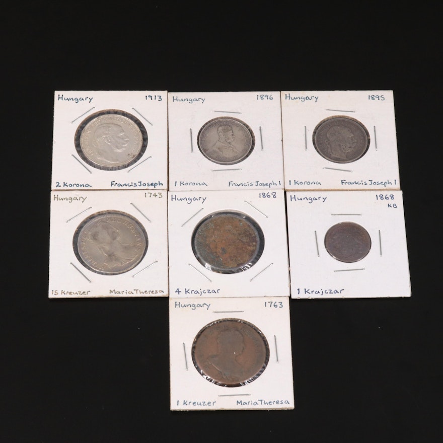 Collection of Copper and Silver Coins From Hungary