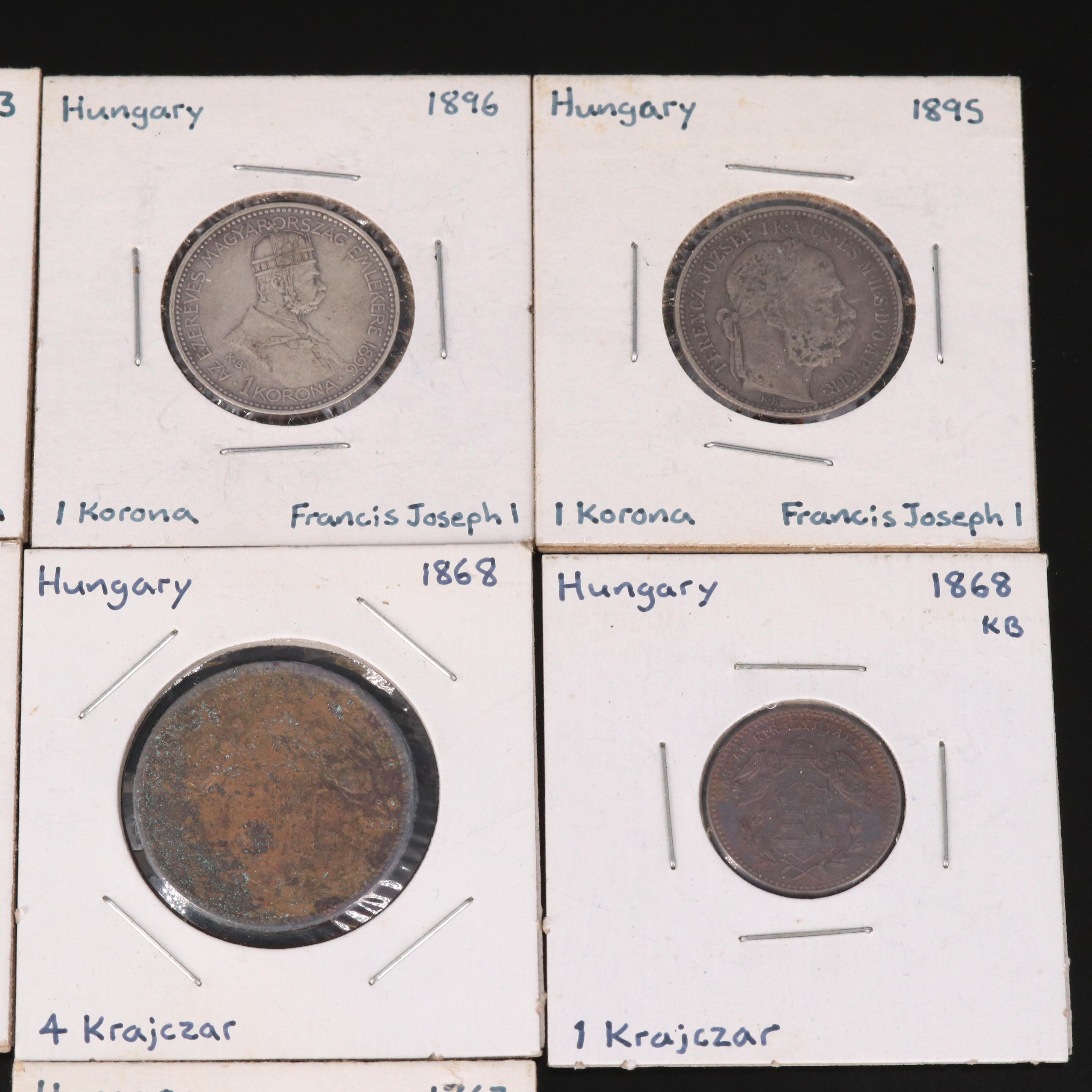 Collection of Copper and Silver Coins From Hungary