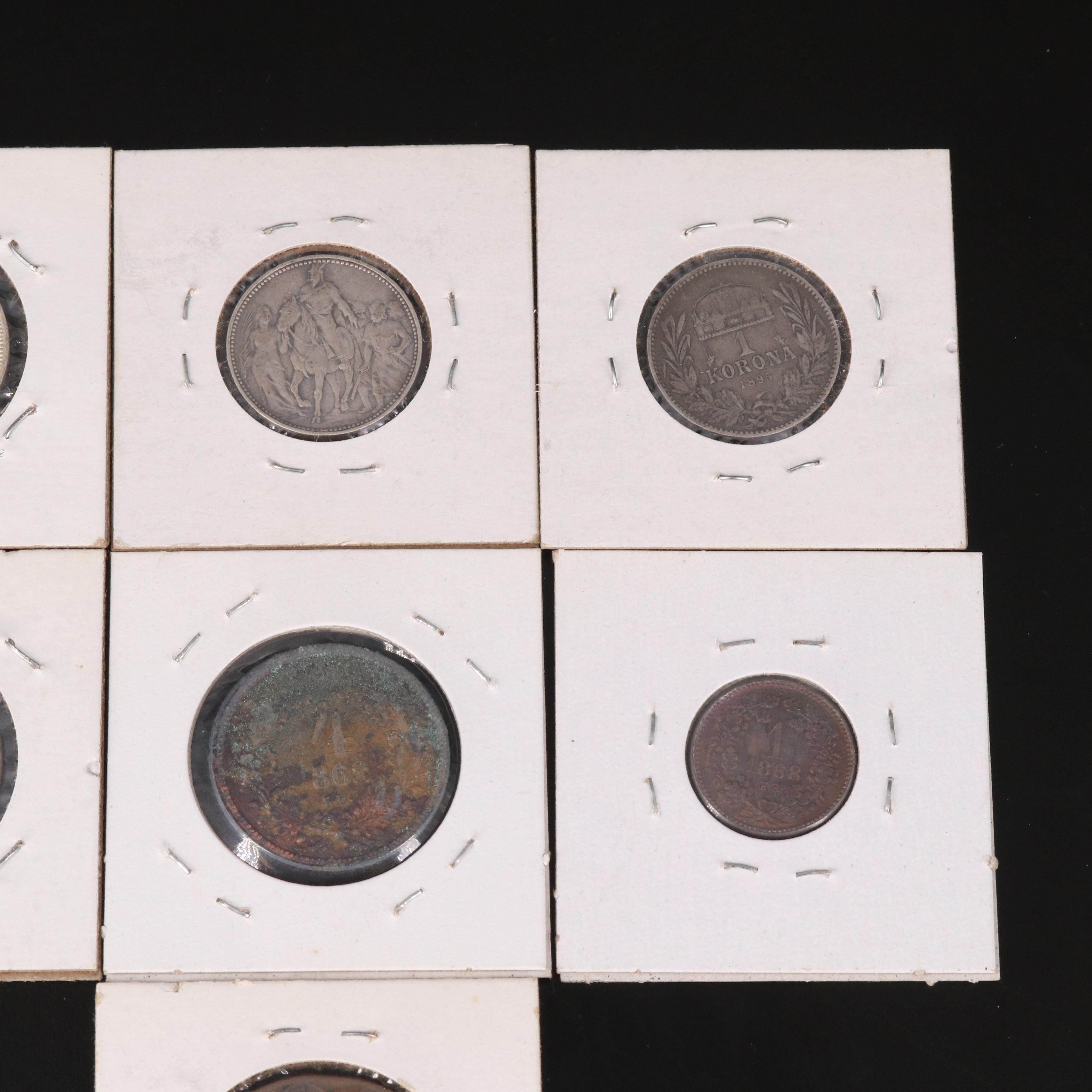 Collection of Copper and Silver Coins From Hungary