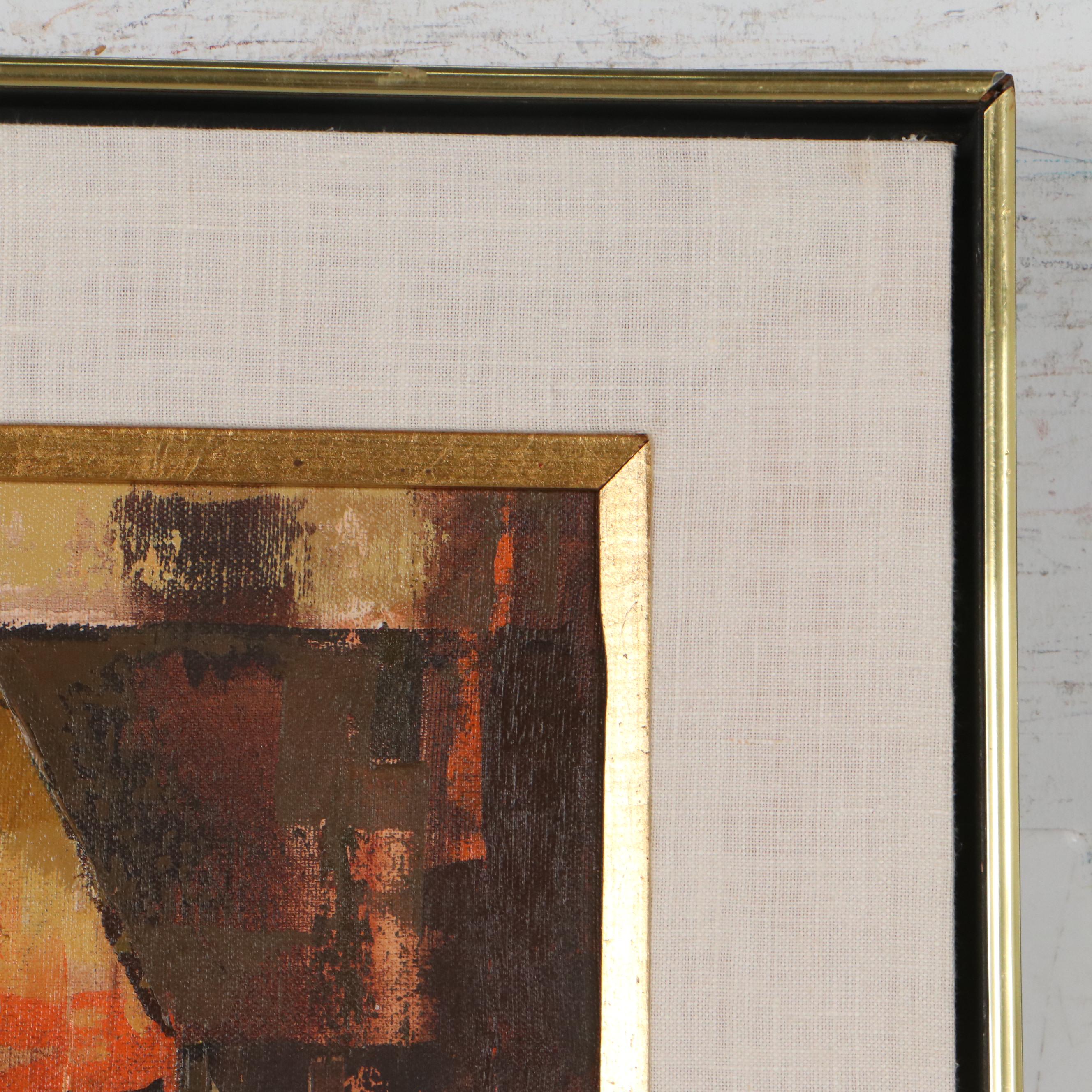 Parker Lee Harbor Scene Oil Painting, Circa 1975