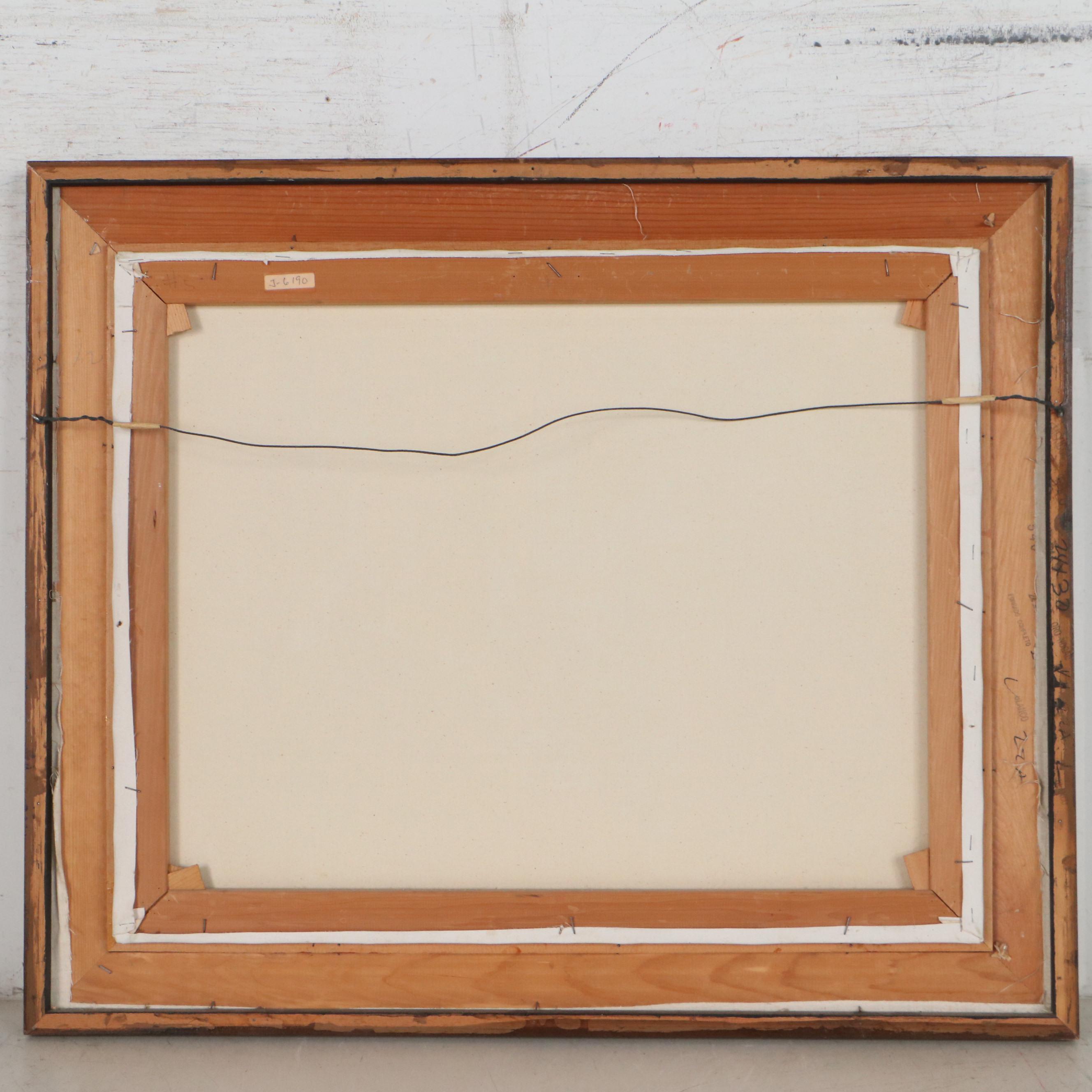 Parker Lee Harbor Scene Oil Painting, Circa 1975