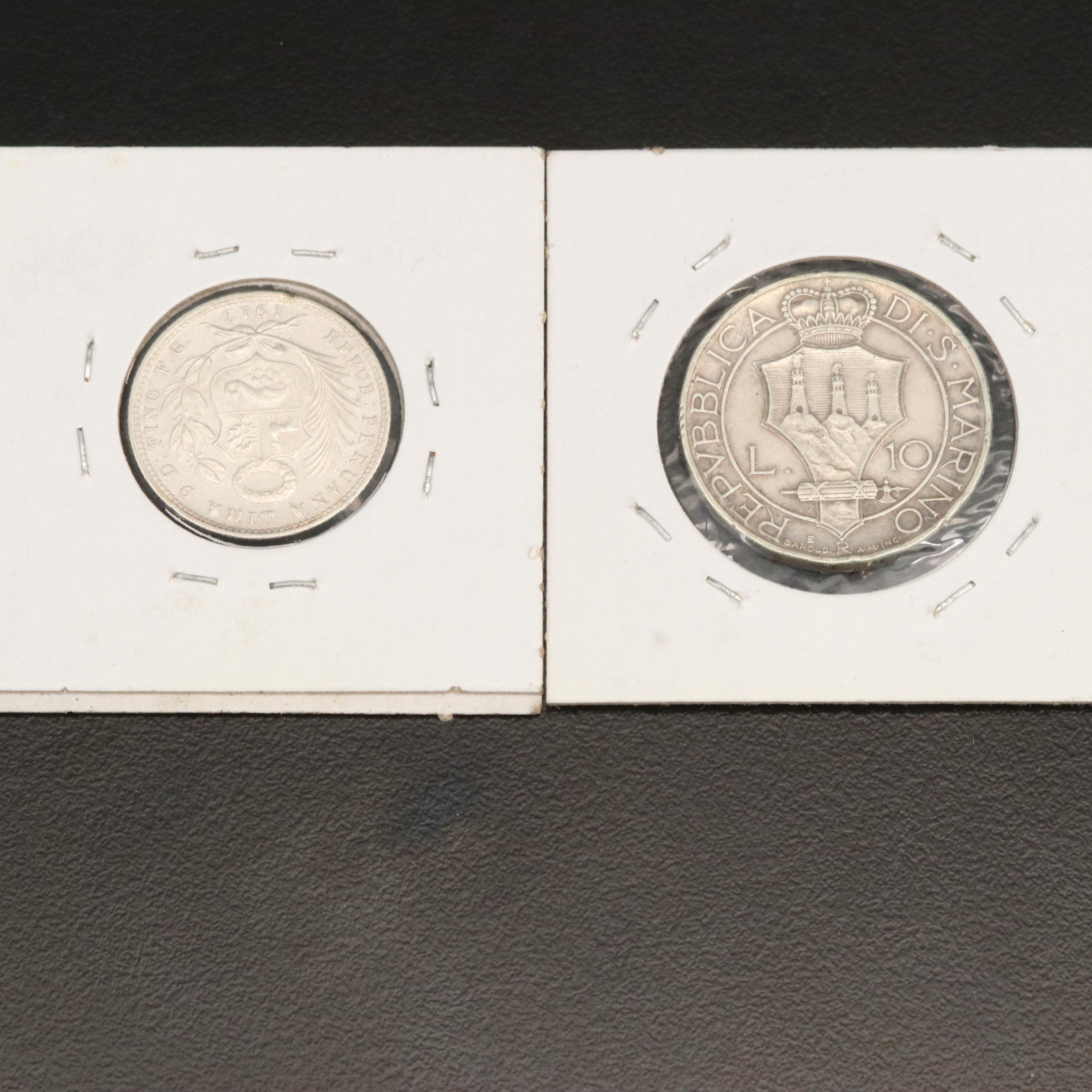 Group of Ten Foreign Silver Coins