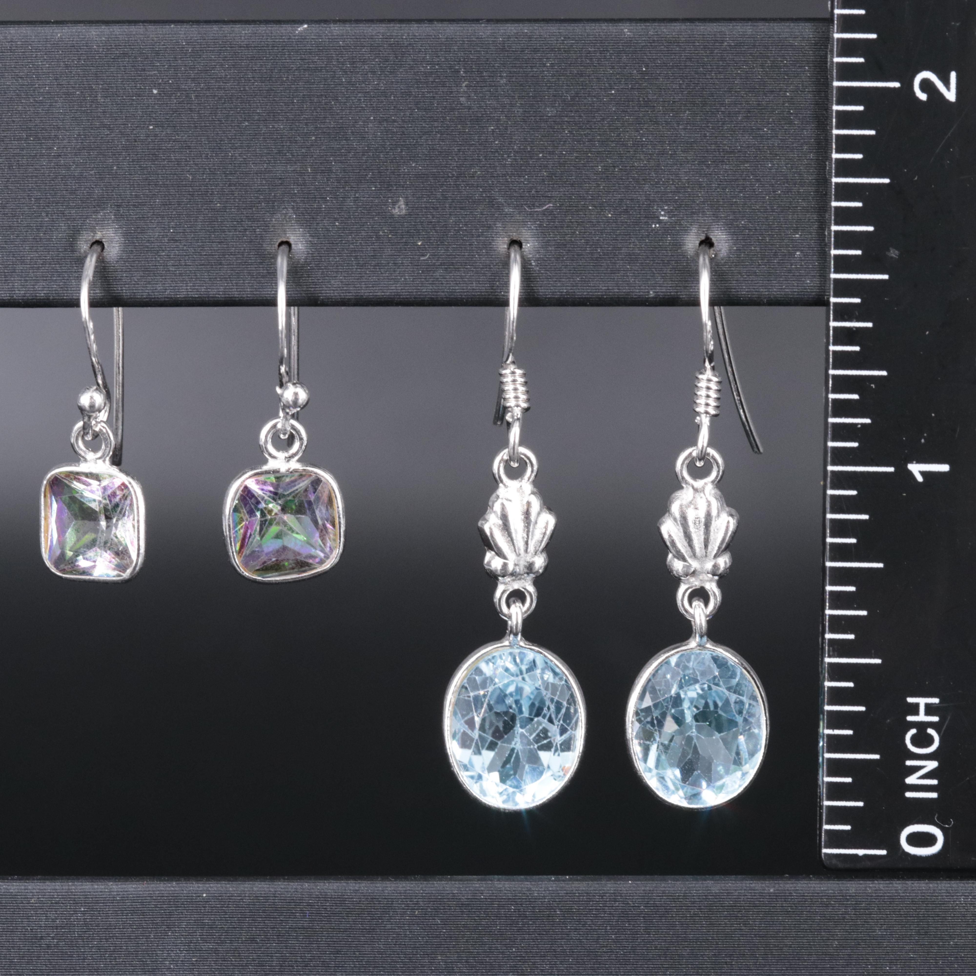 Sterling Earrings Including Gemstones