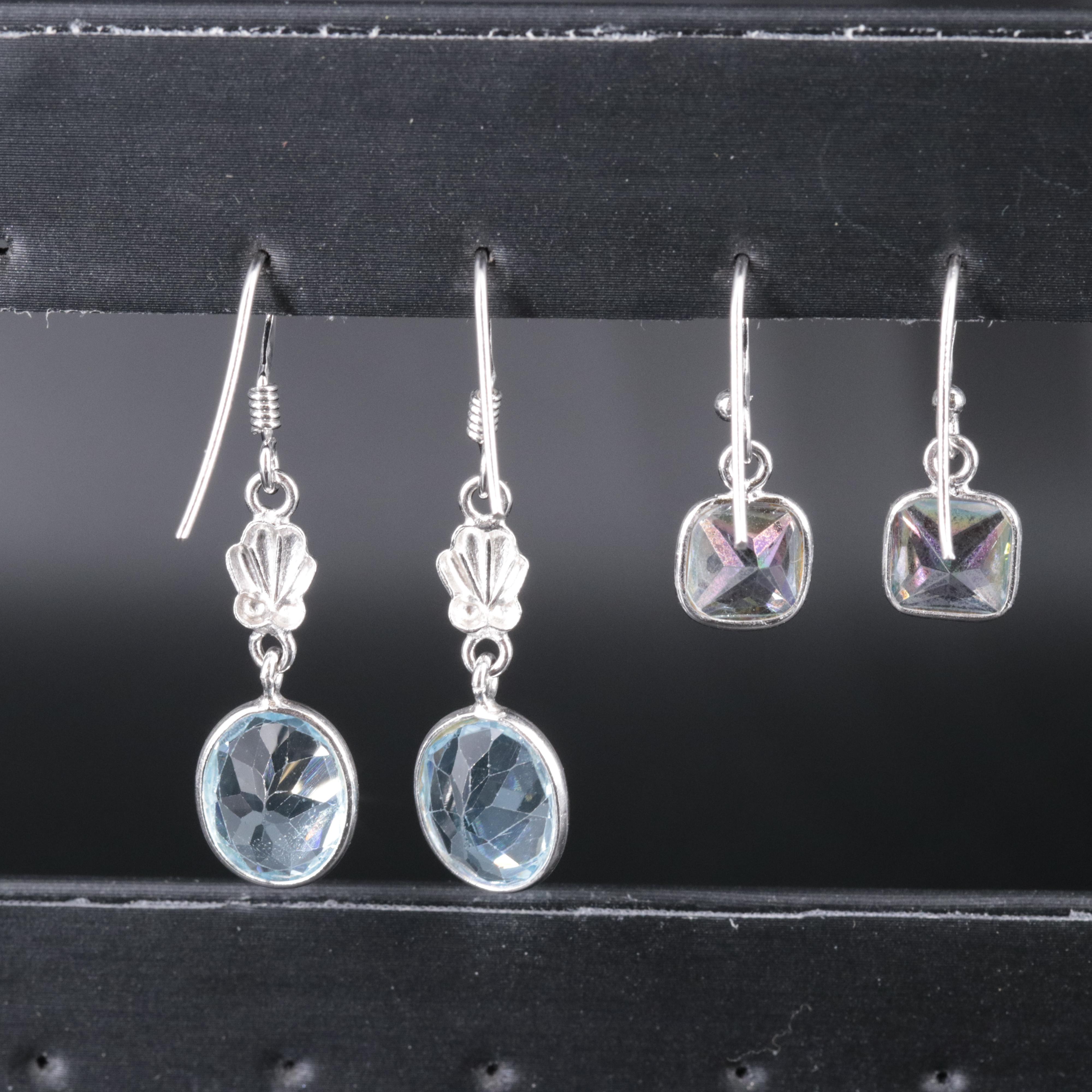 Sterling Earrings Including Gemstones