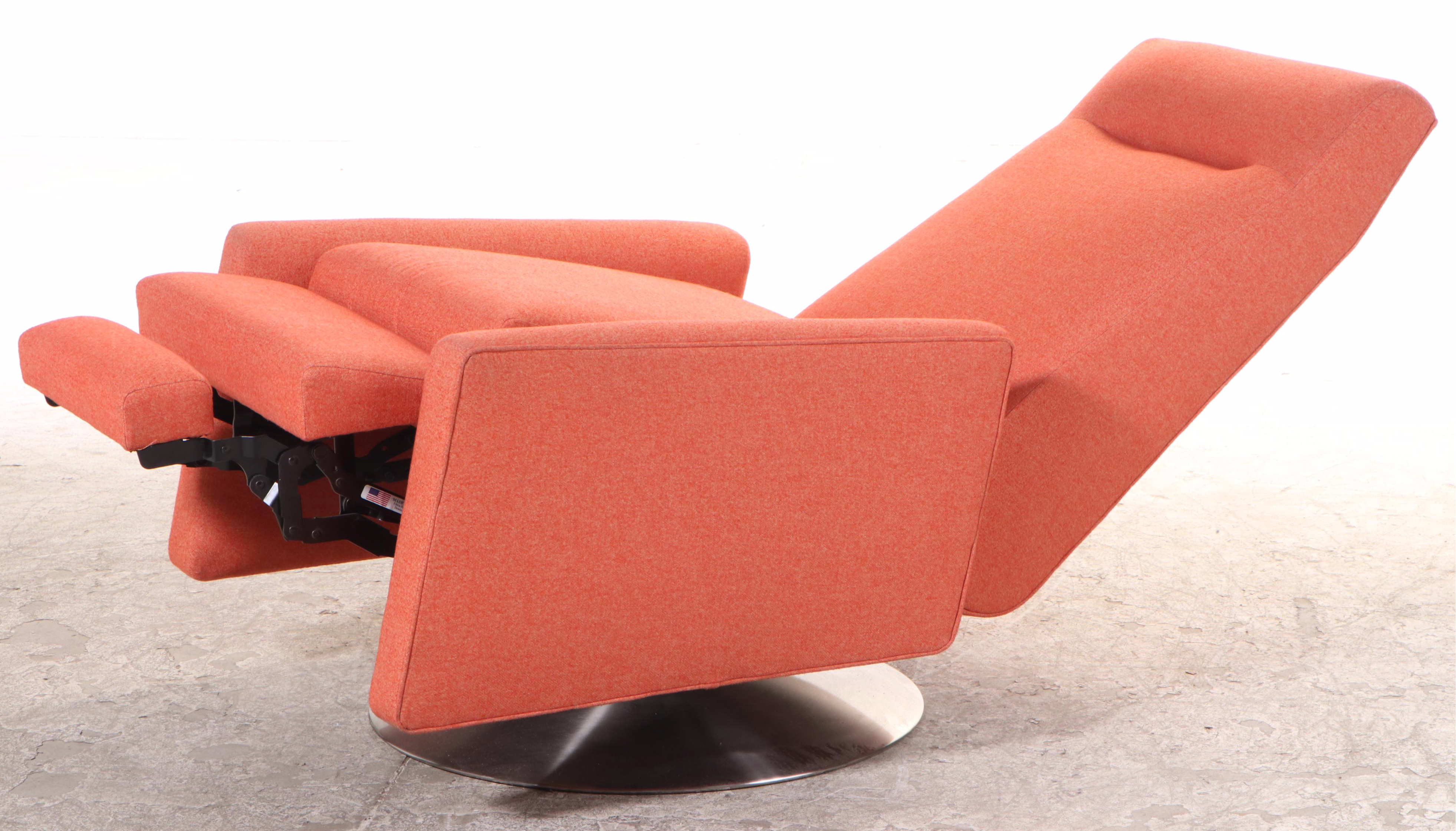 Mitchell Gold + Bob Williams "Tilton" Brushed Stainless Steel Swivel-Recliner