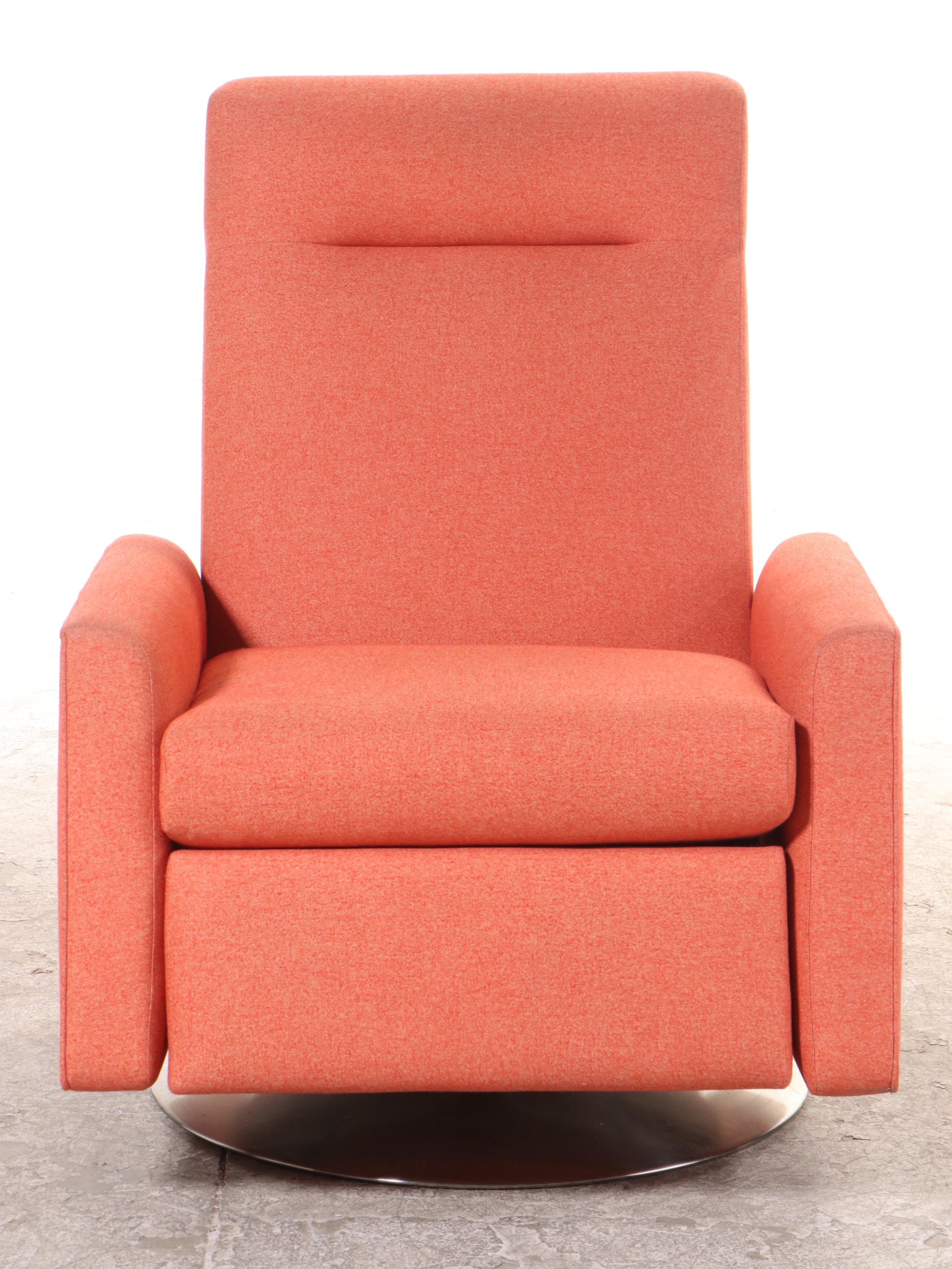 Mitchell Gold + Bob Williams "Tilton" Brushed Stainless Steel Swivel-Recliner