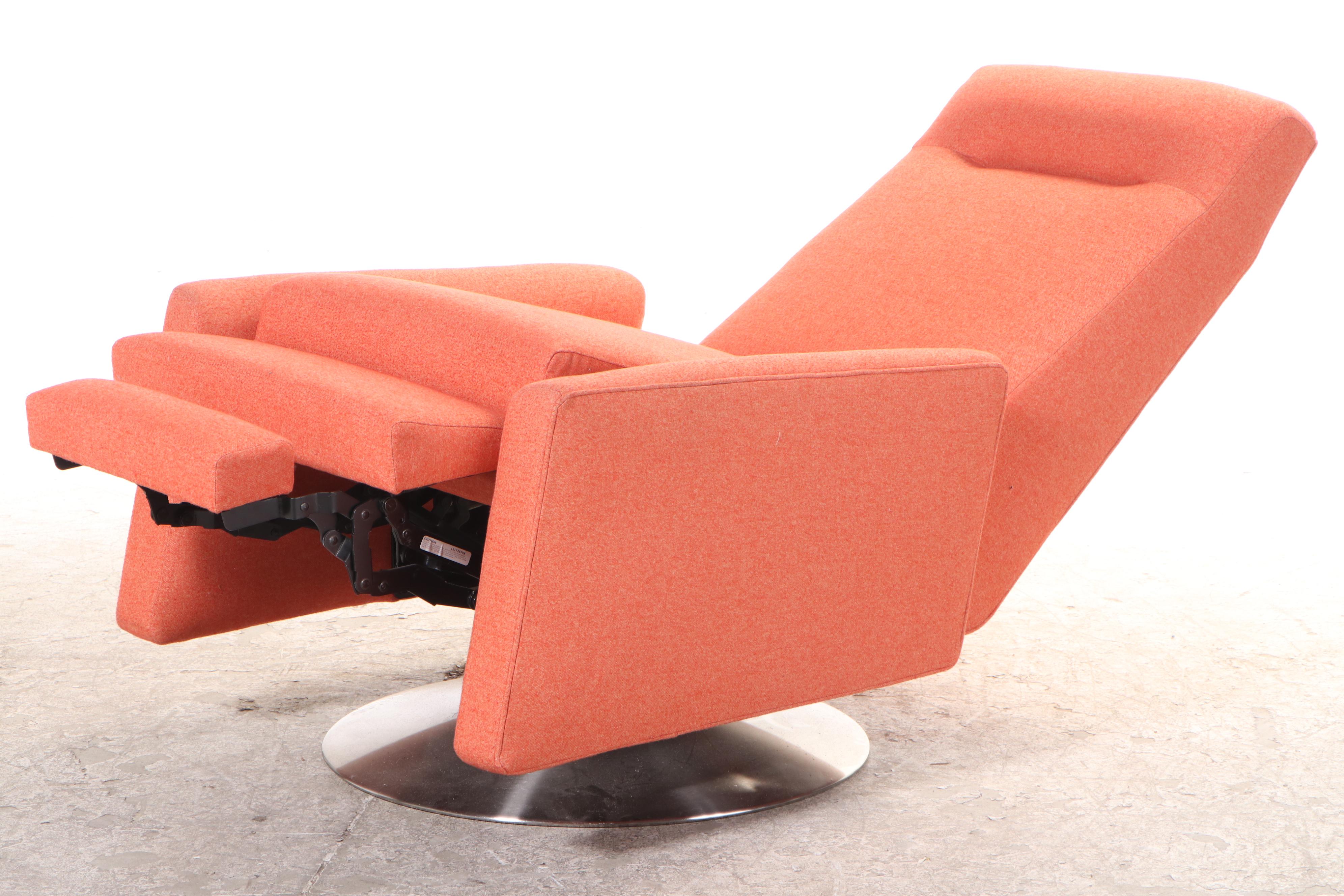 Mitchell Gold + Bob Williams "Tilton" Brushed Stainless Steel Swivel-Recliner