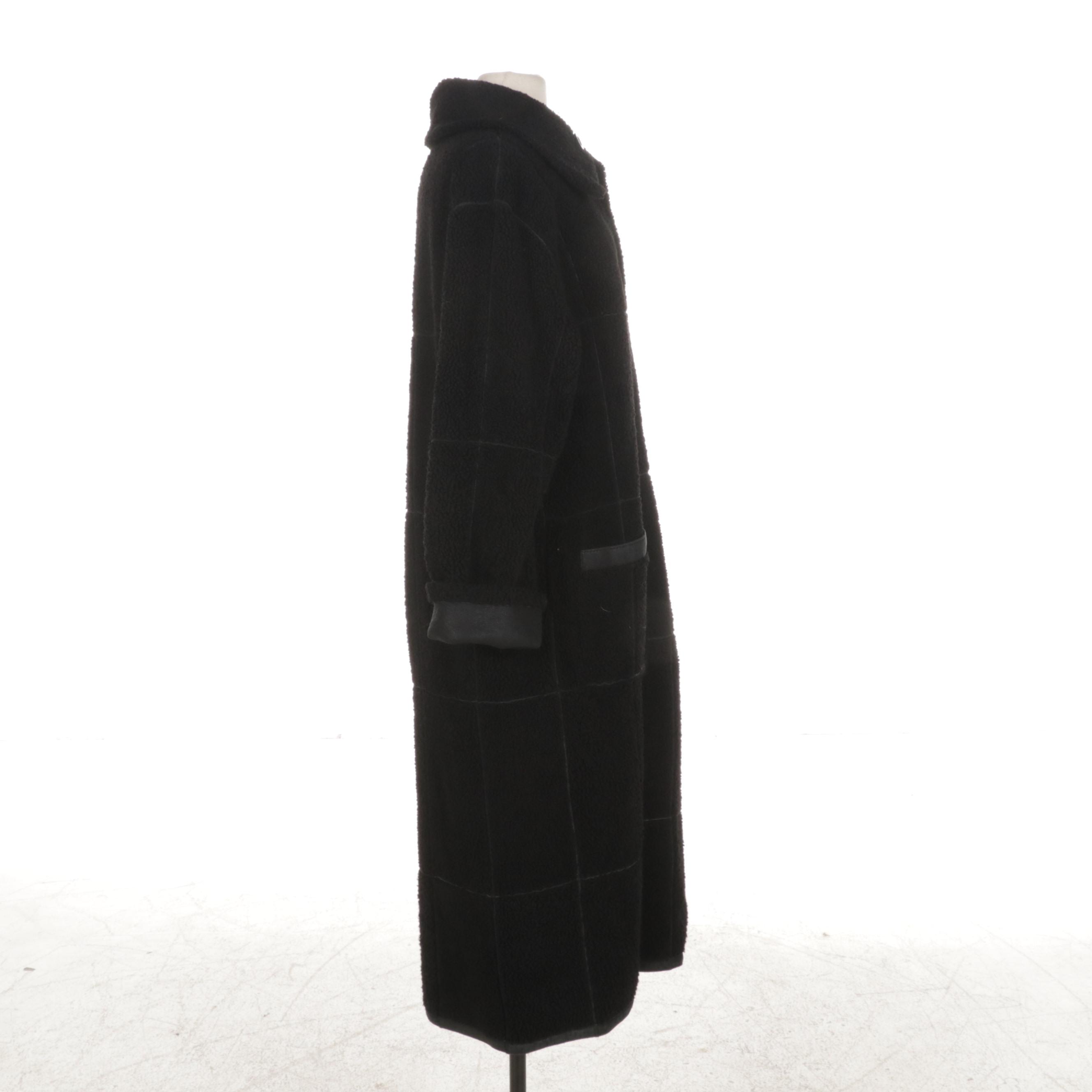 Werner Christ Black Shearling Reversible Full-Length Coat