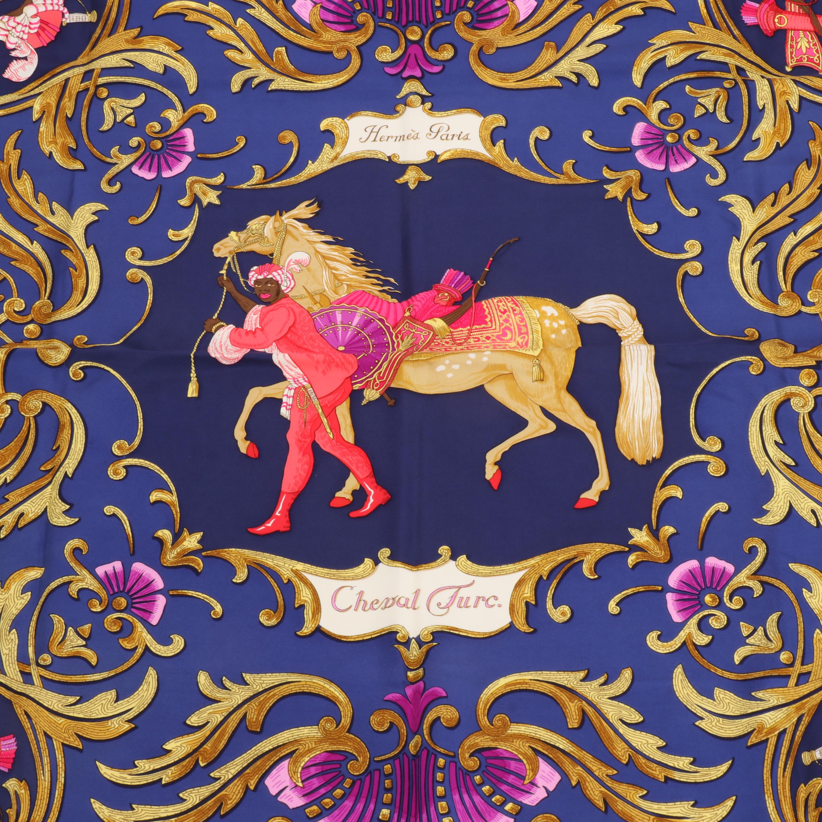Hermès "Cheval Turc." Silk Twill Scarf