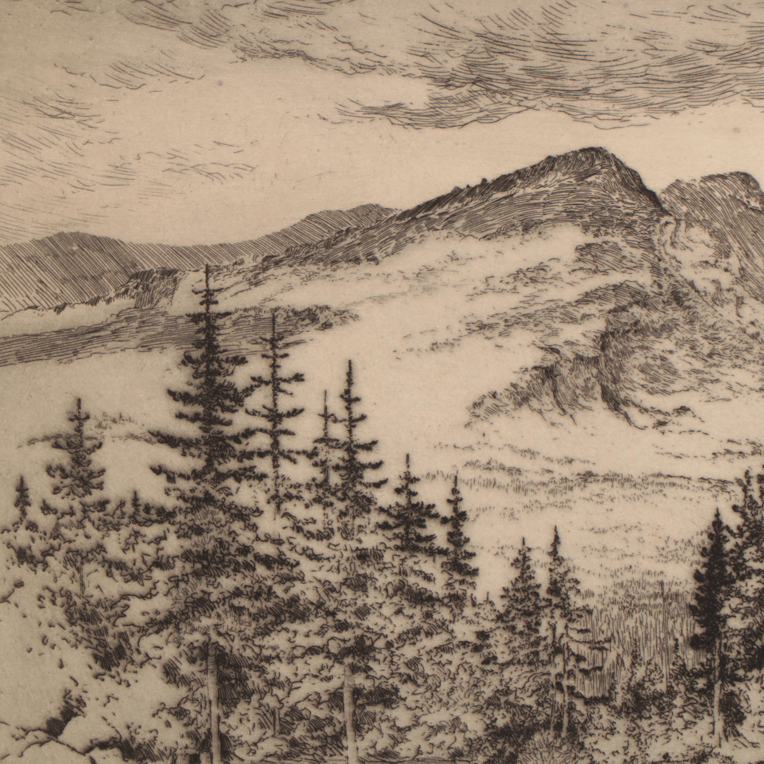 Lee Sturges Landscape Etchings, Early 20th Century