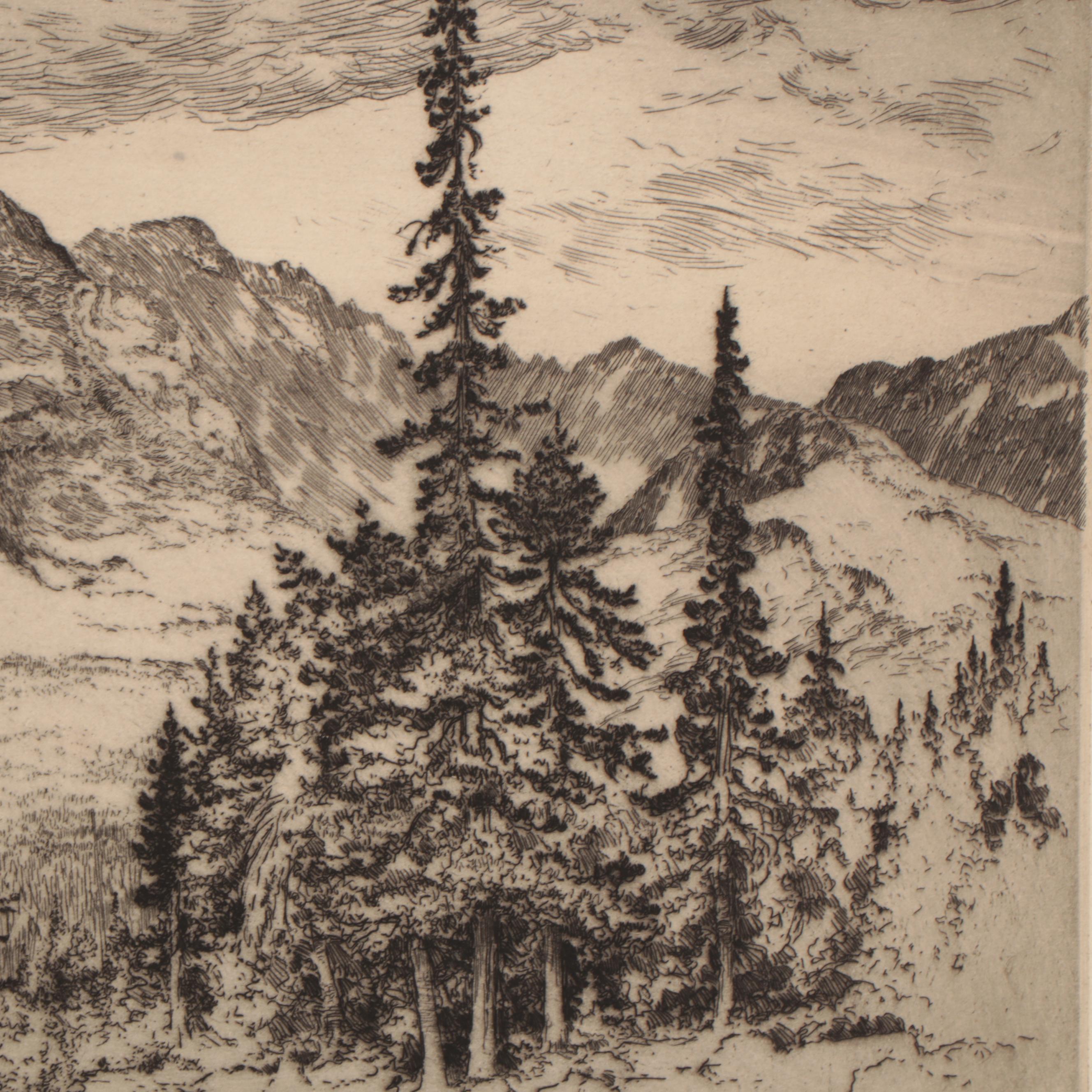 Lee Sturges Landscape Etchings, Early 20th Century