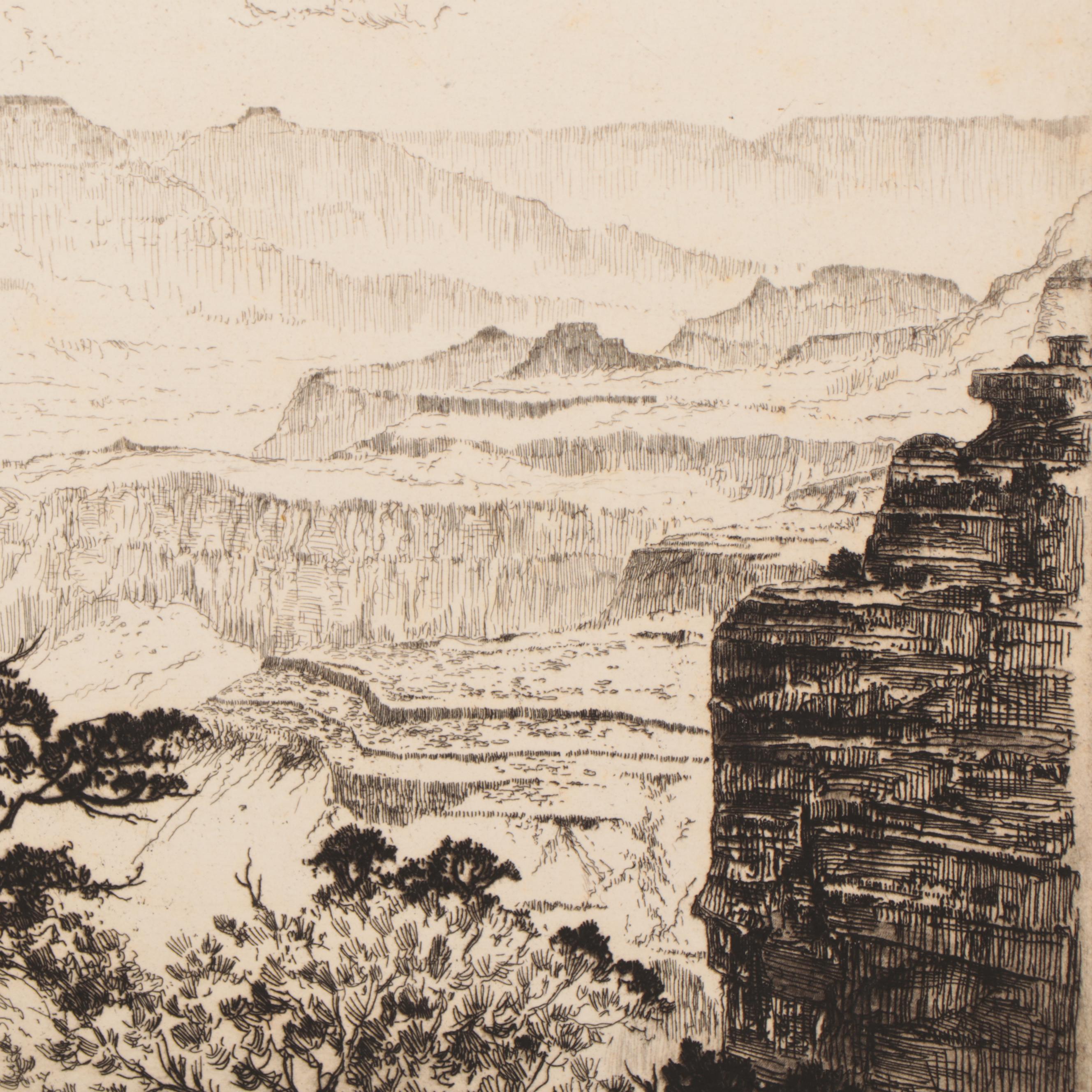 Lee Sturges Landscape Etchings, Early 20th Century