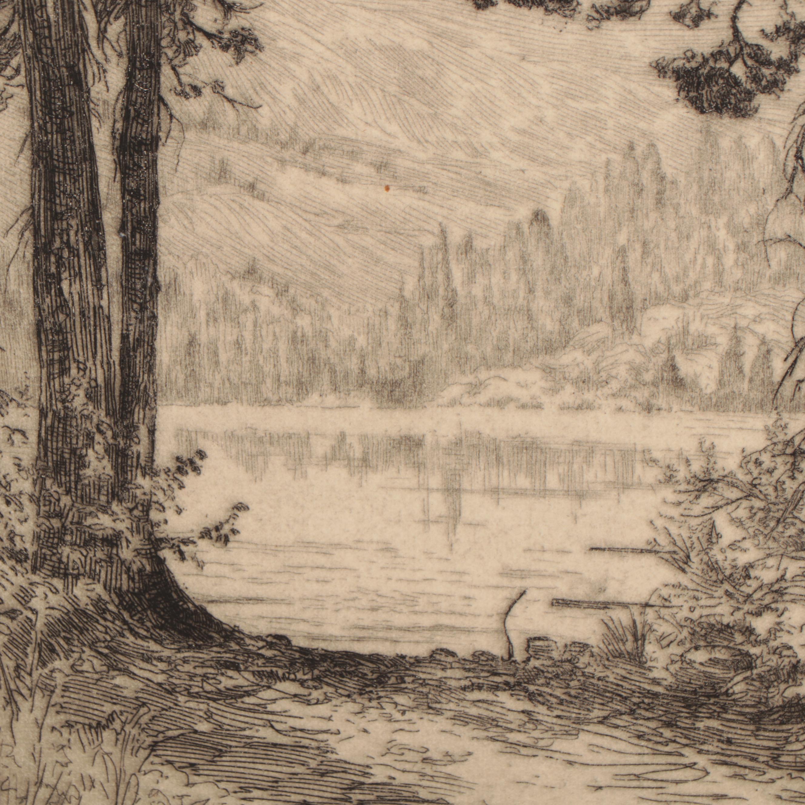 Lee Sturges Landscape Etchings, Early 20th Century