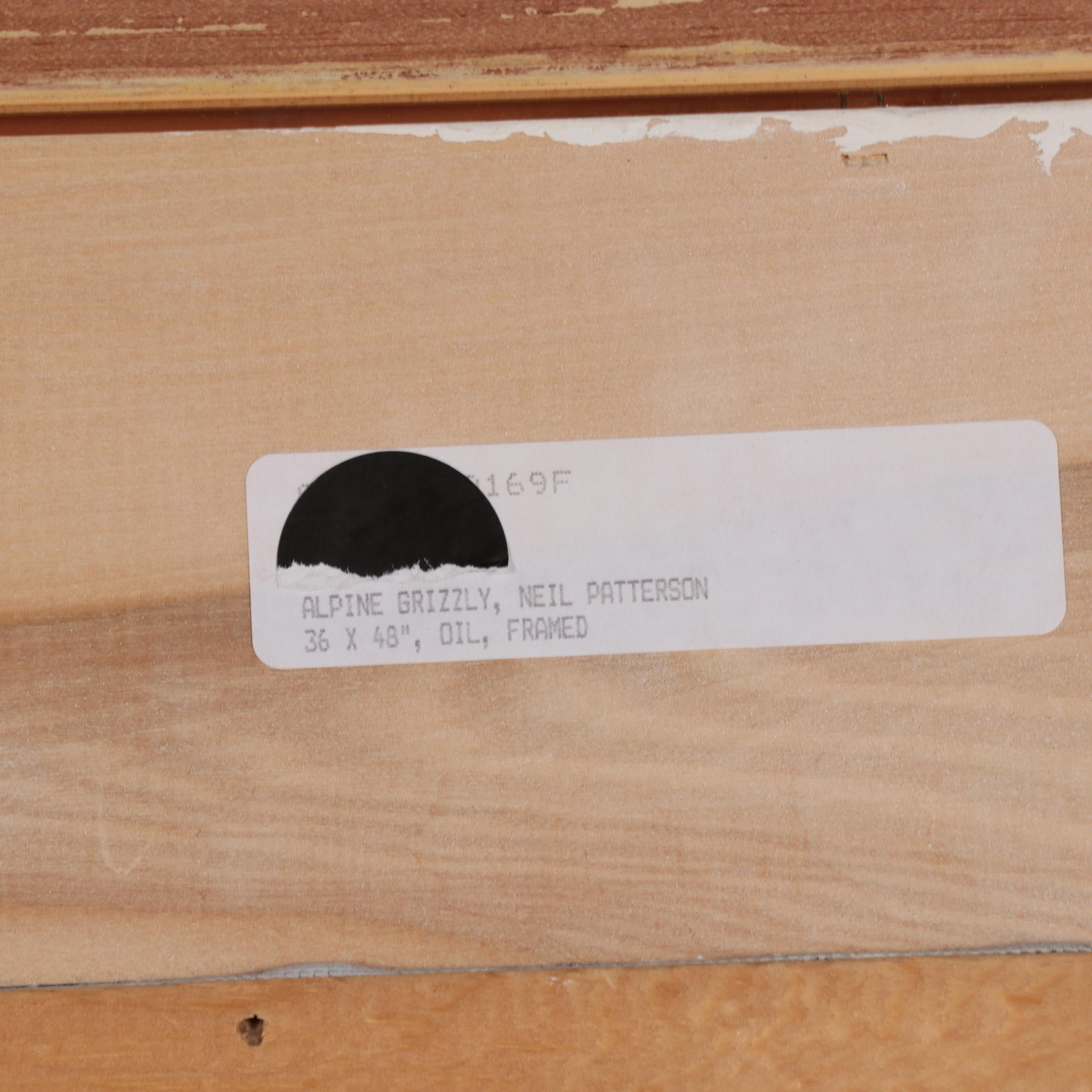 Neil Patterson Oil Painting of Mountain Landscape With Bear, 21st Century