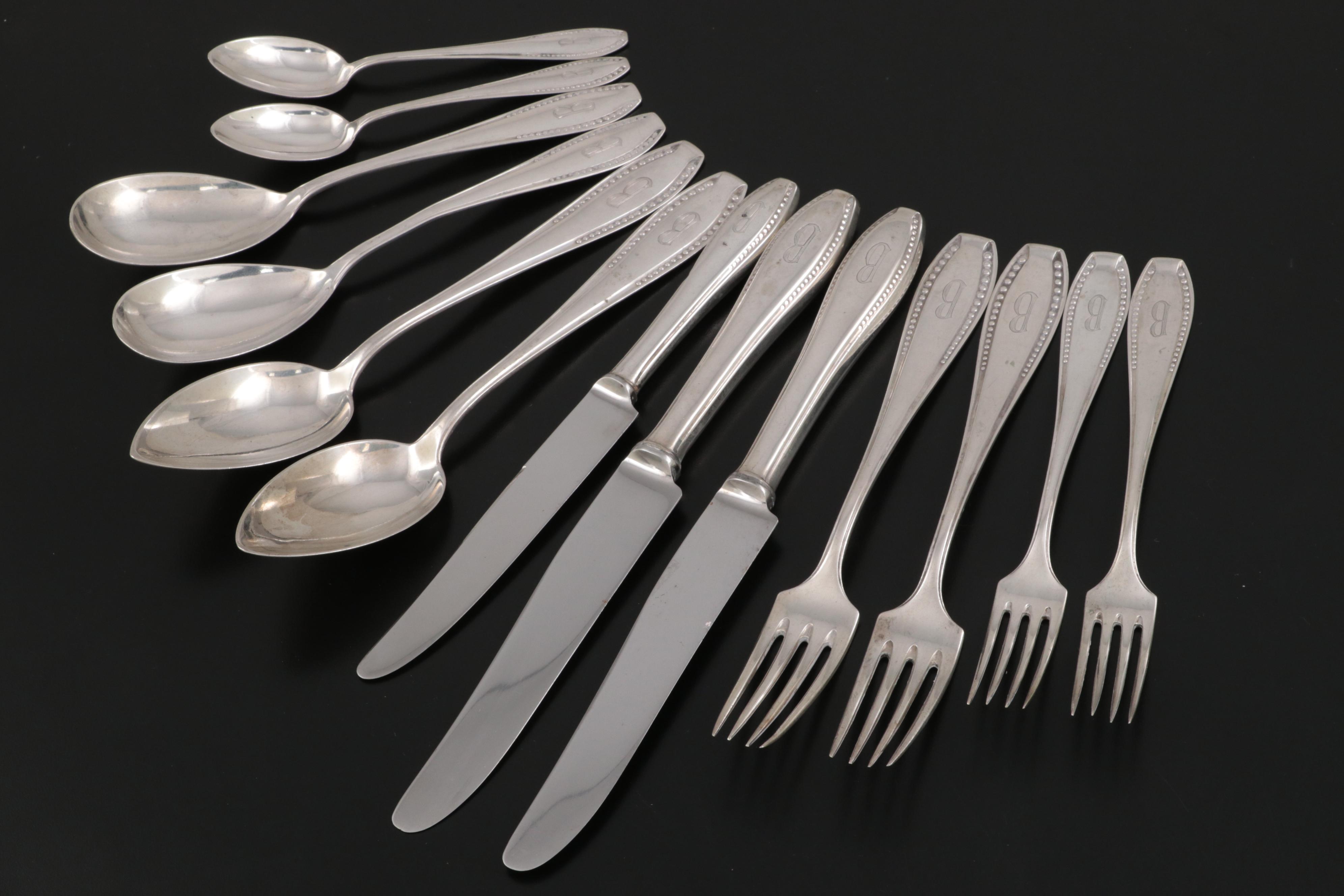 Hugo Sandig 830 Silver Flatware Set for Two, Early 20th Century
