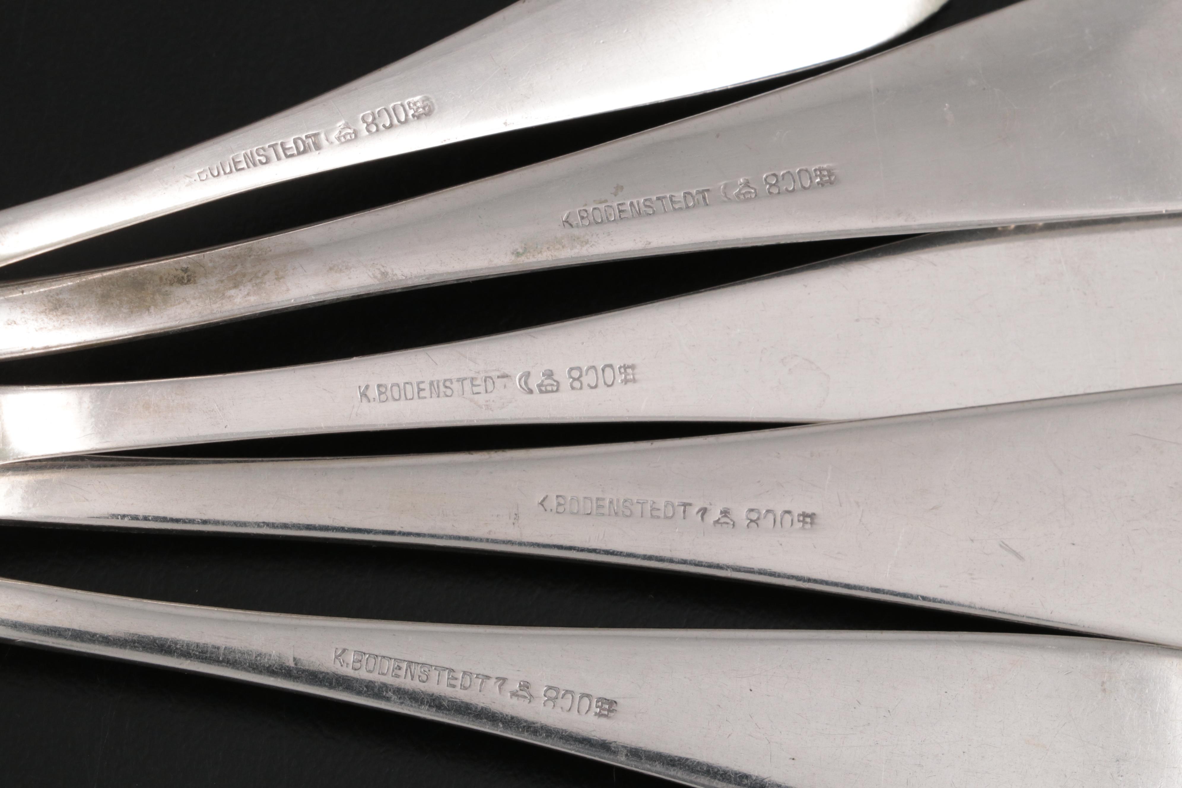 Hugo Sandig 830 Silver Flatware Set for Two, Early 20th Century