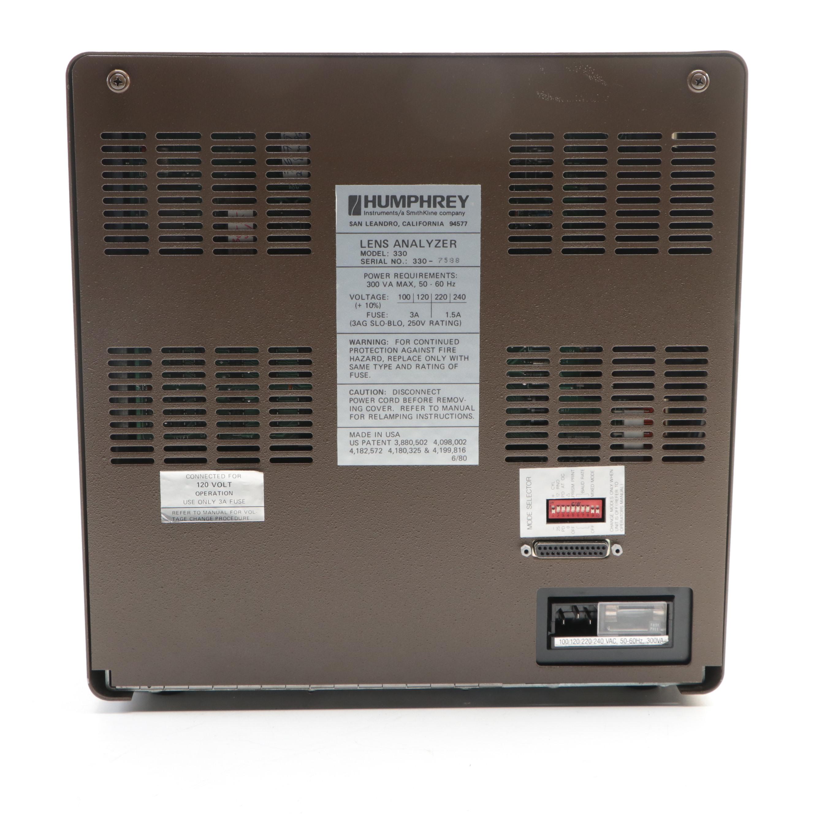 Humphrey Instruments Lens Analyzer