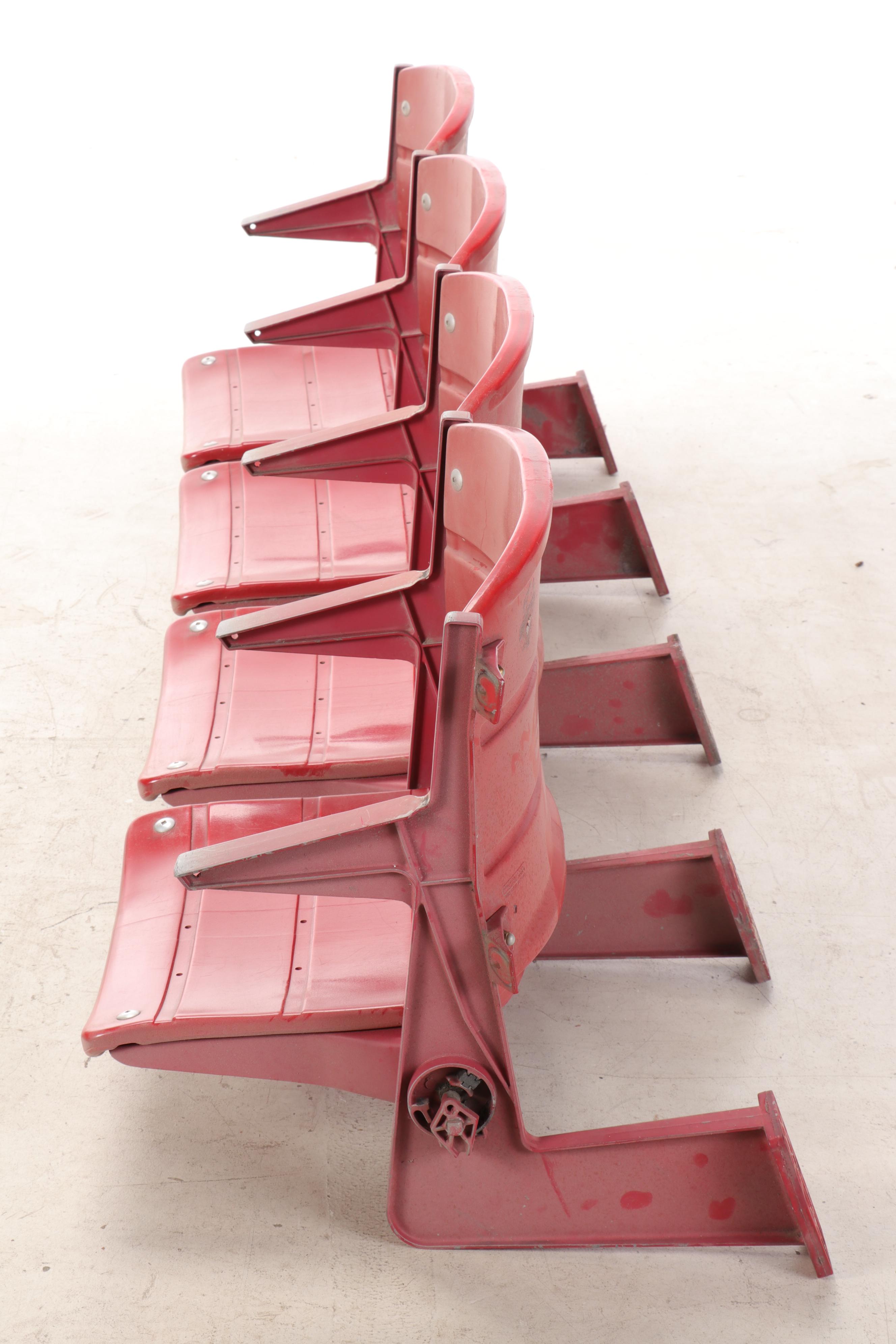 Group of Four Red Section Tandem Seats from Cincinnati Riverfront Stadium
