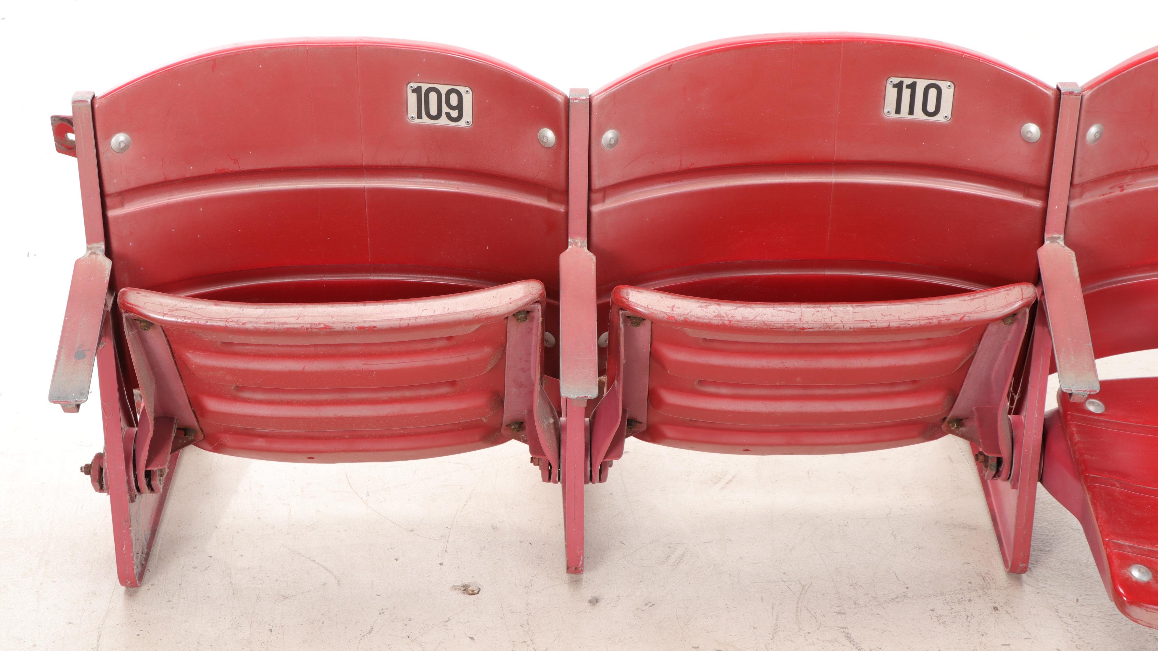Group of Four Red Section Tandem Seats from Cincinnati Riverfront Stadium