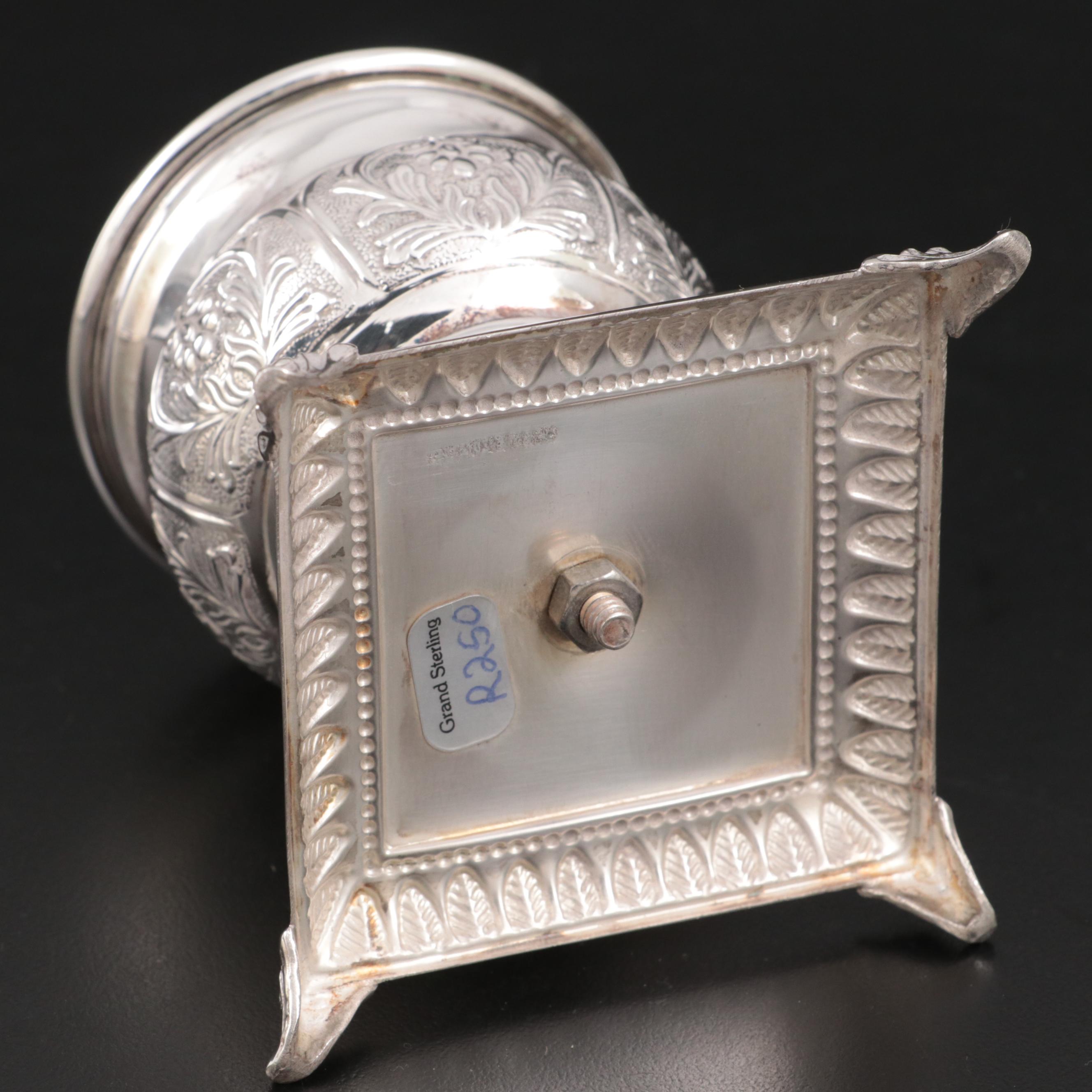 Hadad Sterling Silver Salt Cellar with Italian Sterling Salt Spoon