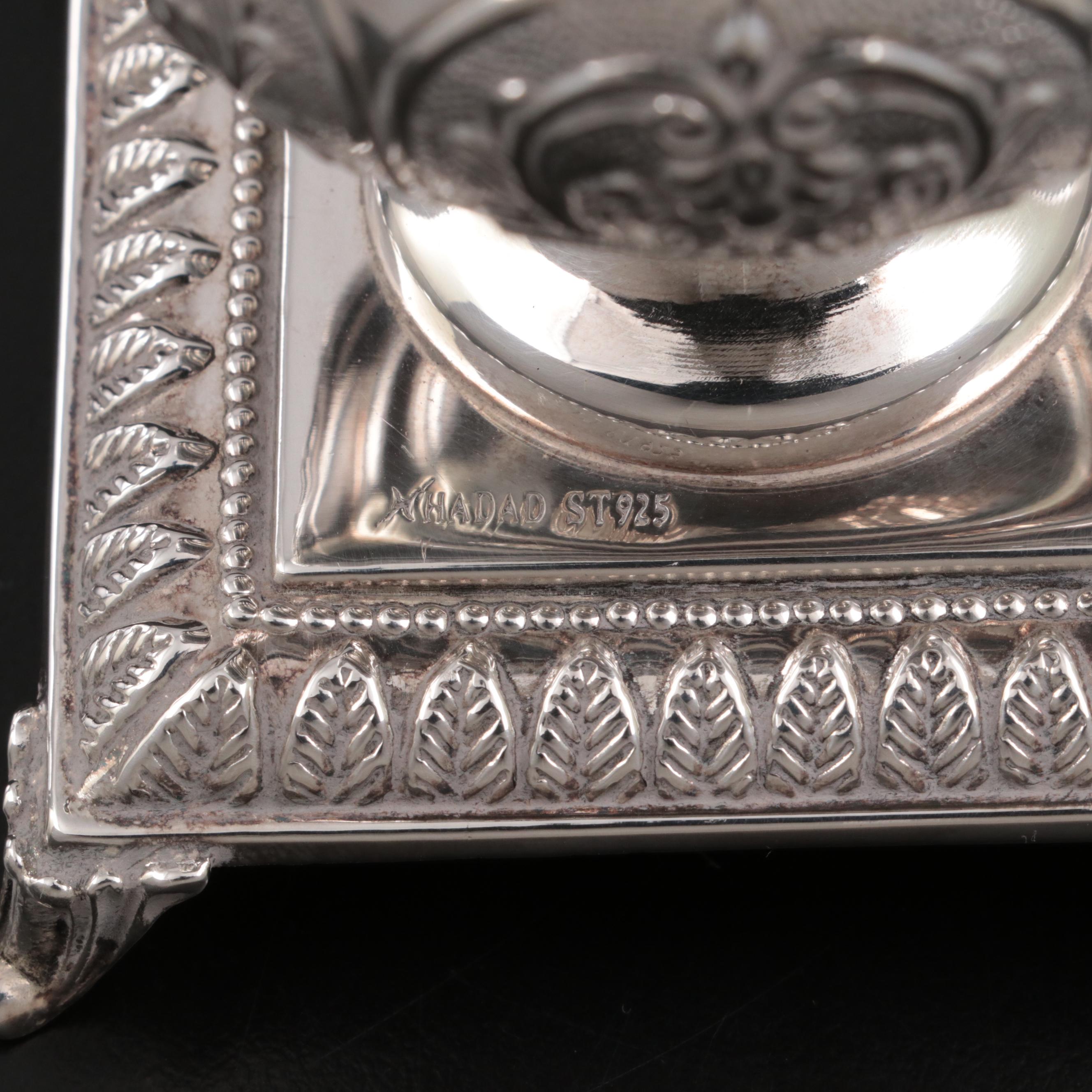 Hadad Sterling Silver Salt Cellar with Italian Sterling Salt Spoon