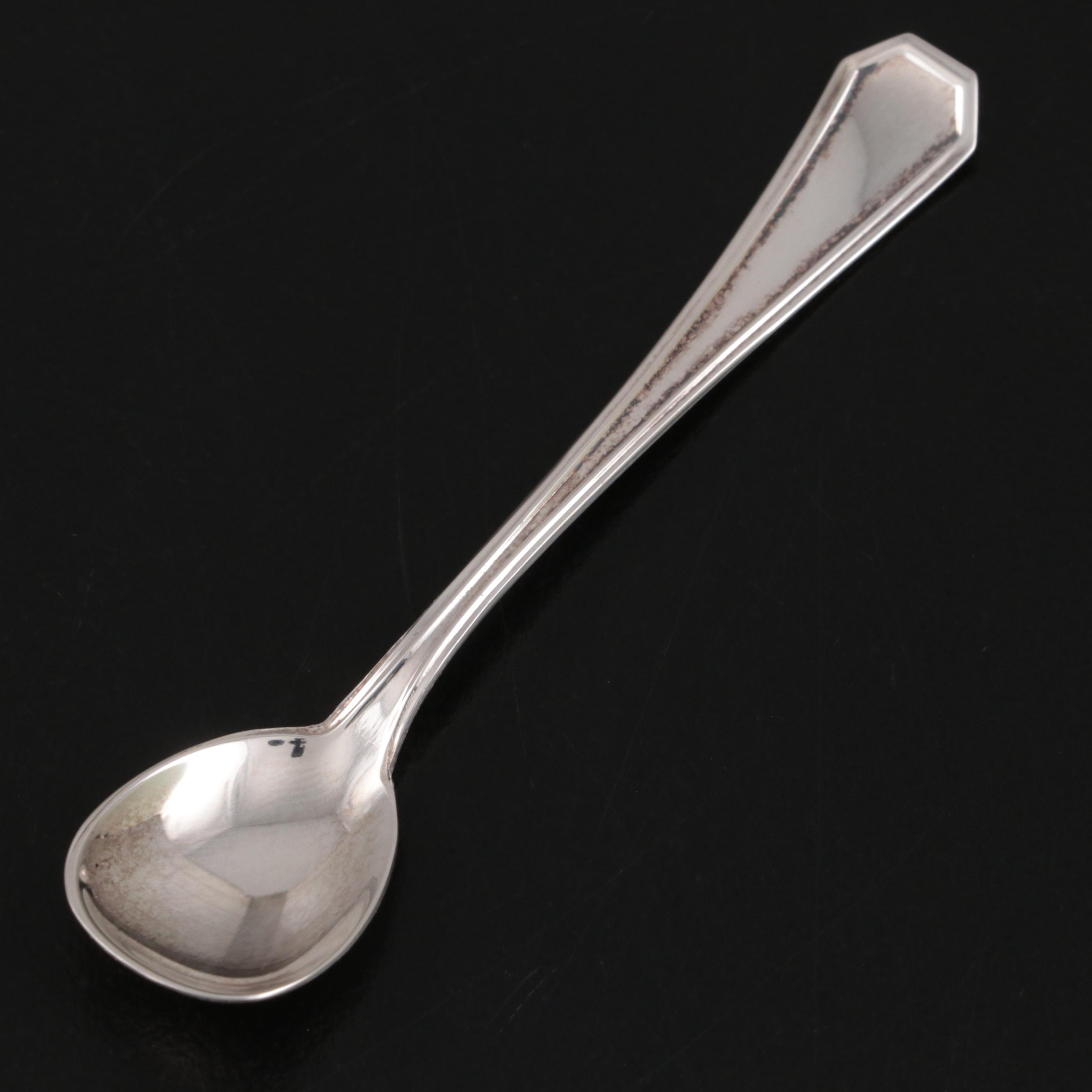 Hadad Sterling Silver Salt Cellar with Italian Sterling Salt Spoon
