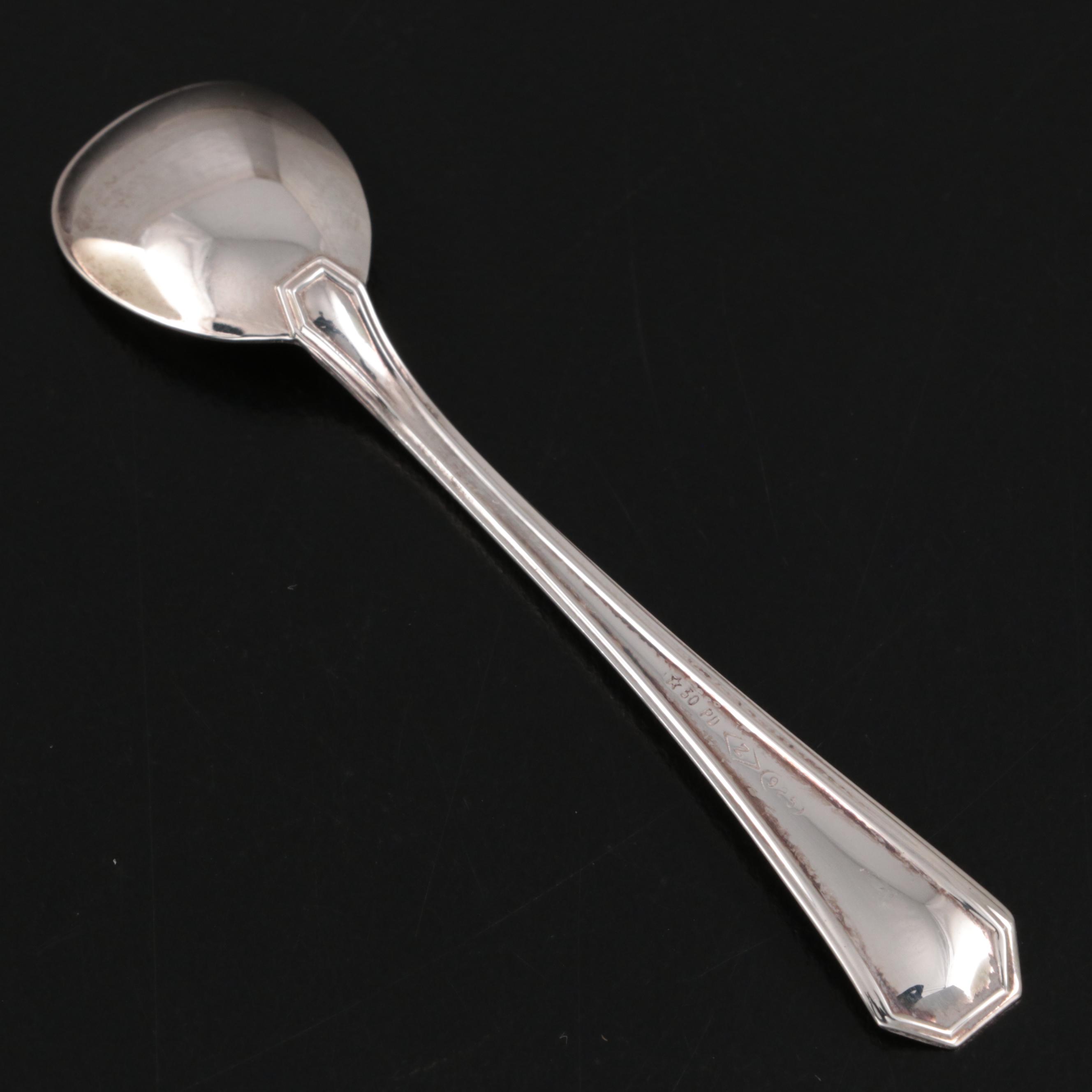 Hadad Sterling Silver Salt Cellar with Italian Sterling Salt Spoon