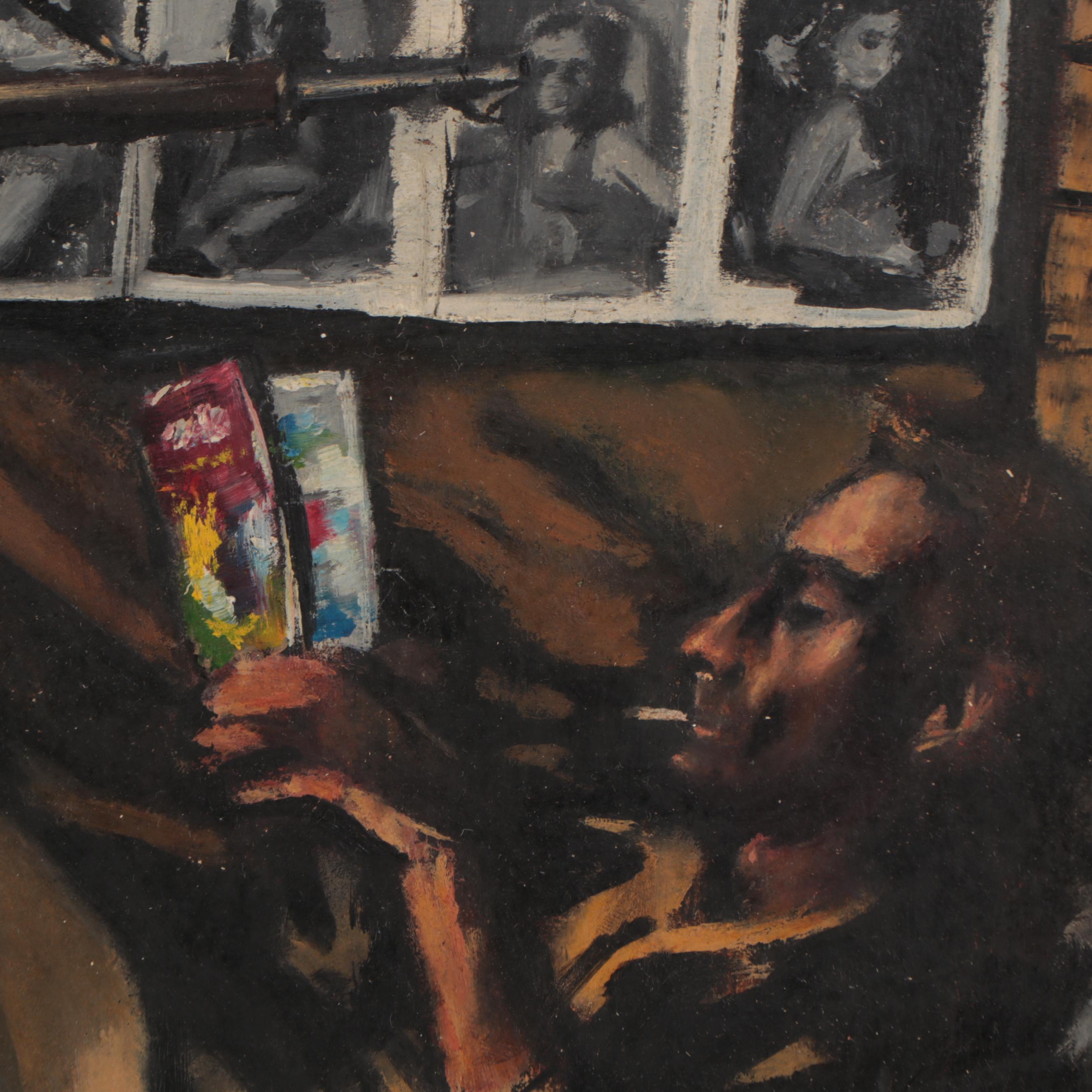 Jack Levine Figural Oil Painting