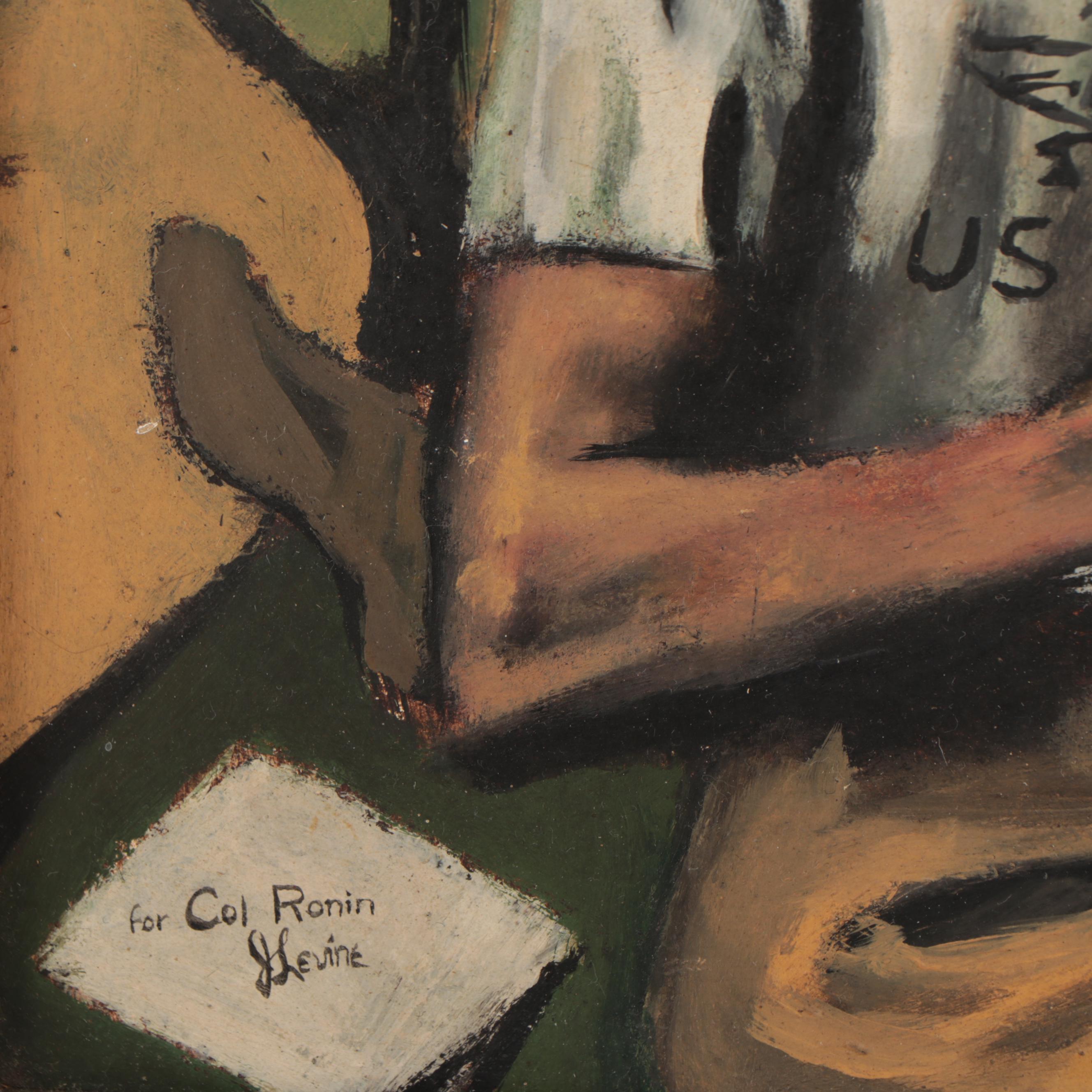 Jack Levine Figural Oil Painting